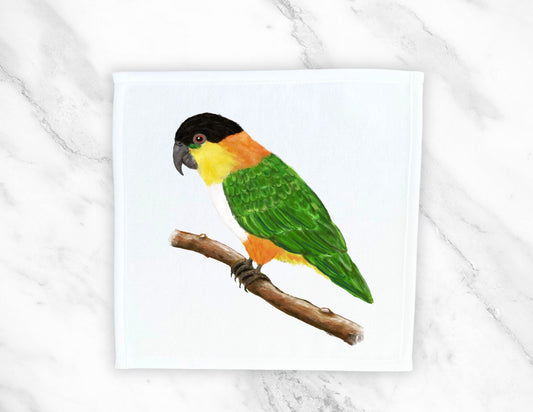 Black - Headed Caique Parrot Washcloth - MerikaArt
