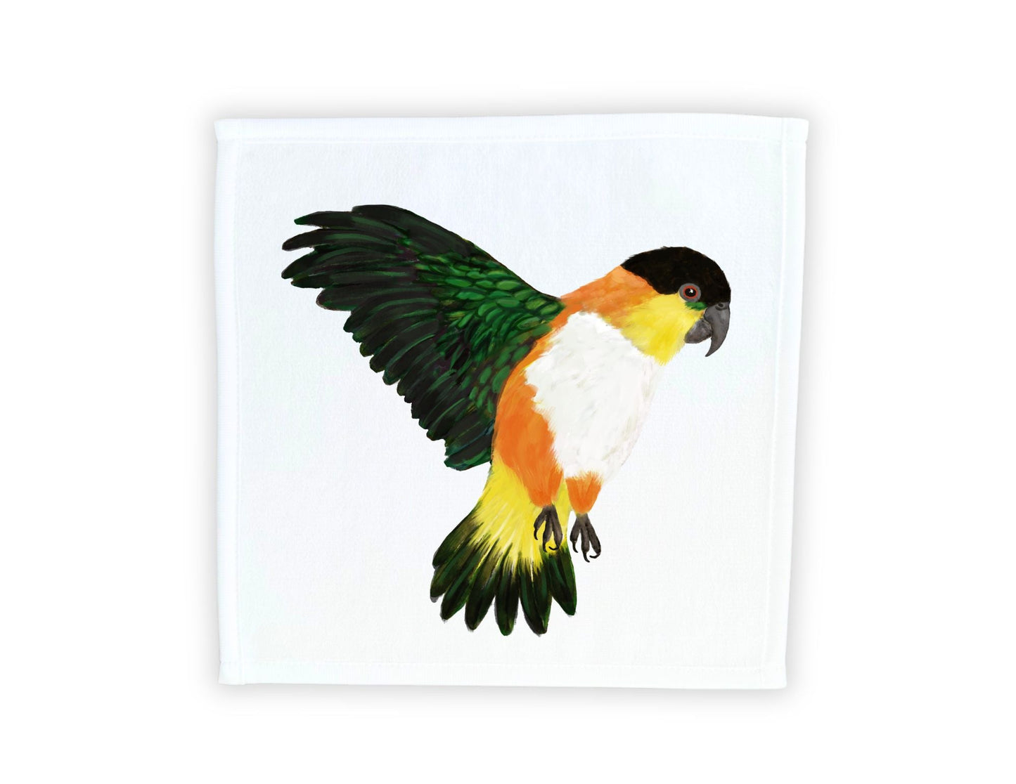 Black - headed Caique Washcloth - MerikaArt