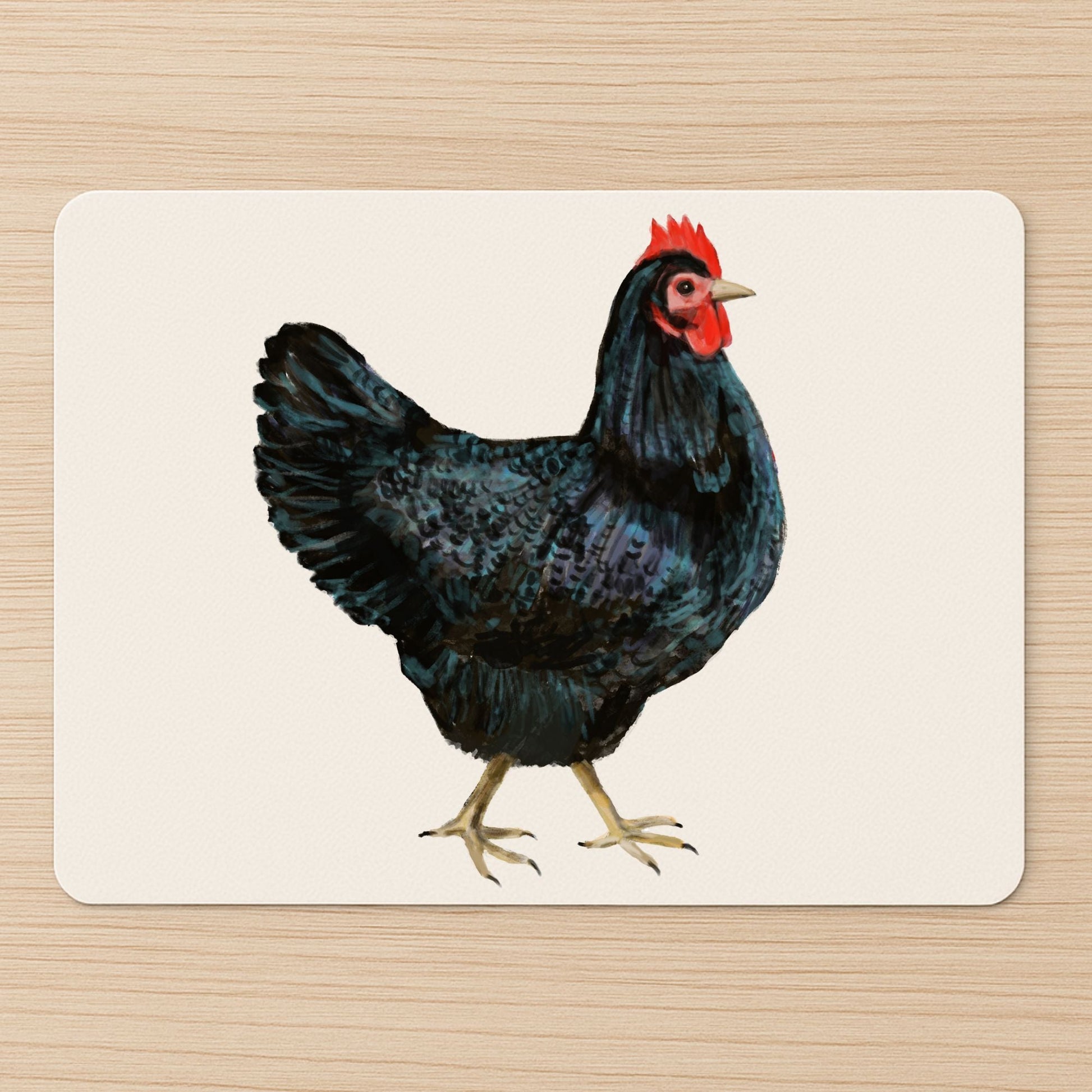 Black Hen Mousepad - MerikaArt