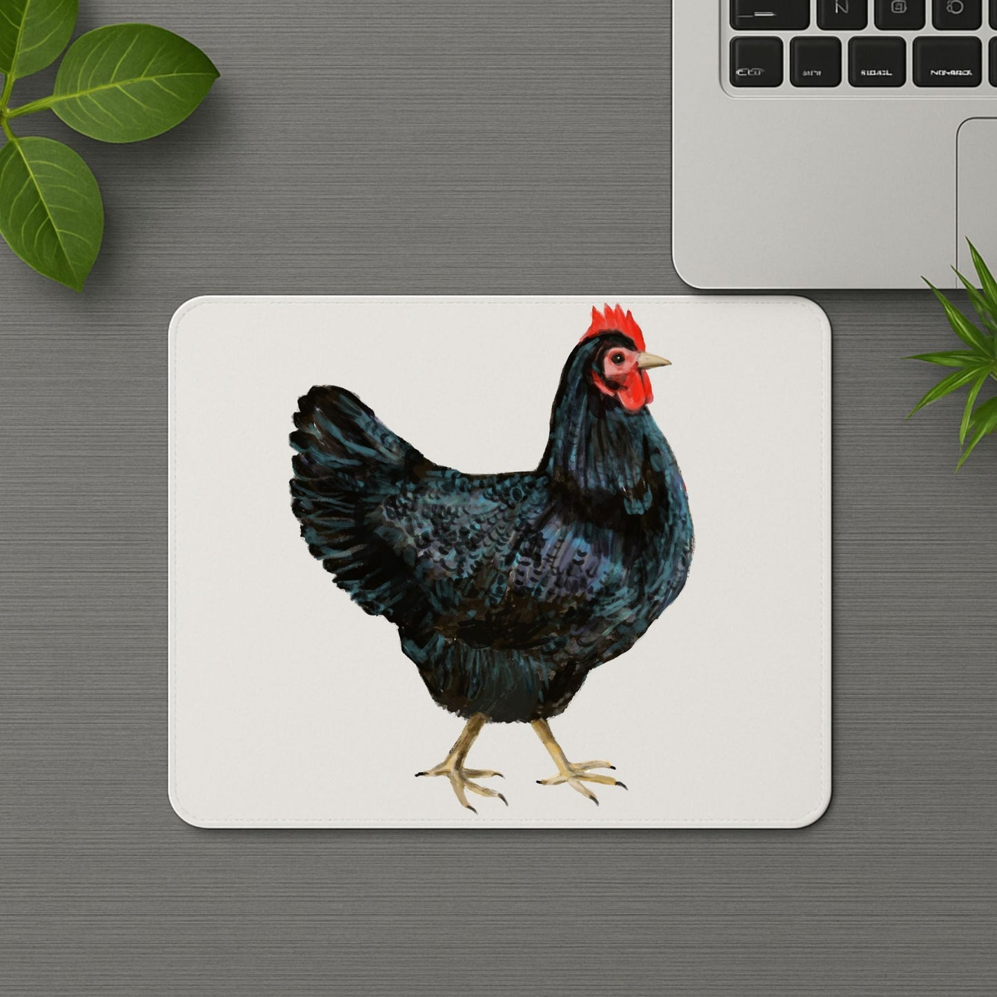 Black Hen Mousepad - MerikaArt