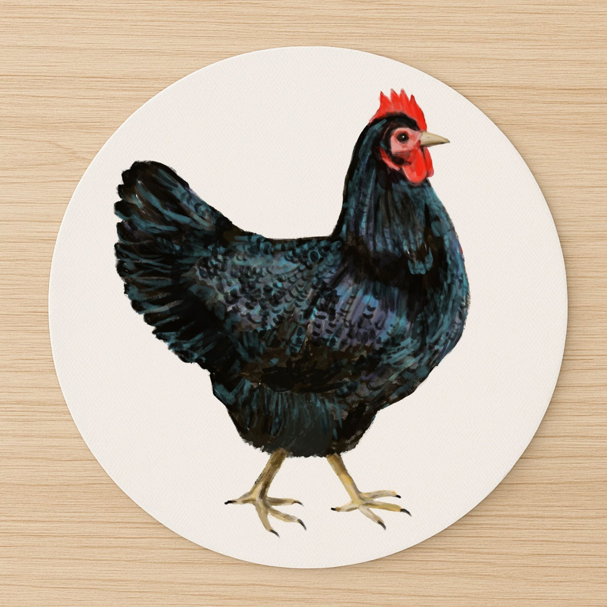 Black Hen Mousepad - MerikaArt