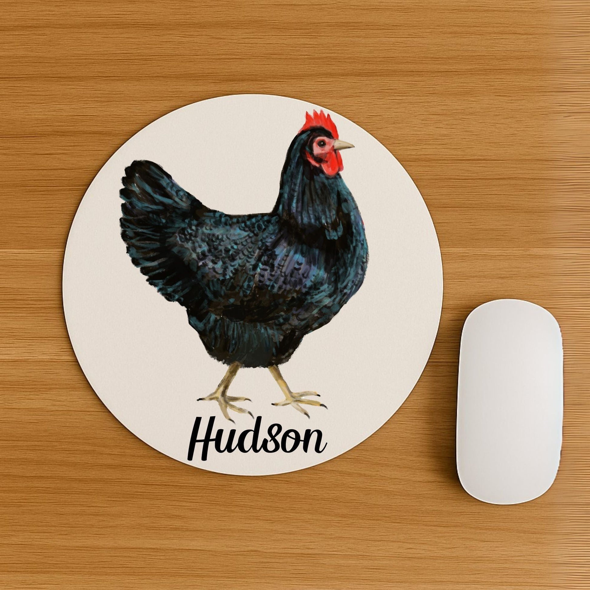 Black Hen Mousepad - MerikaArt