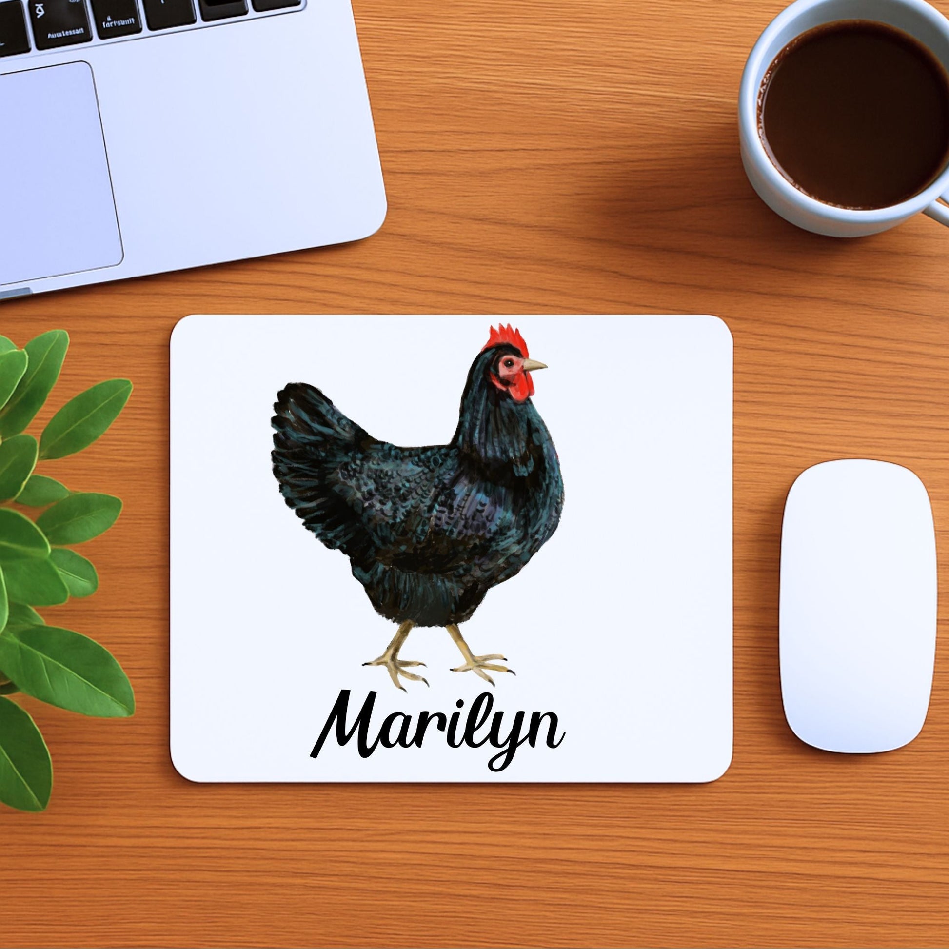 Black Hen Mousepad - MerikaArt