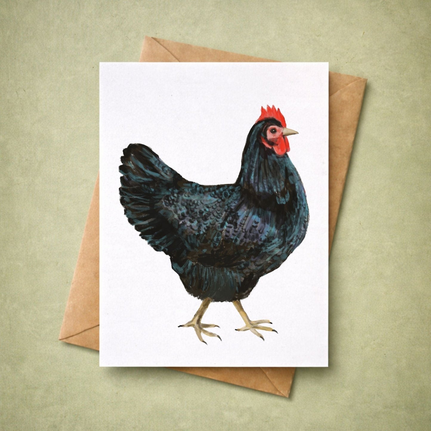 Black Hen Postcard - MerikaArt