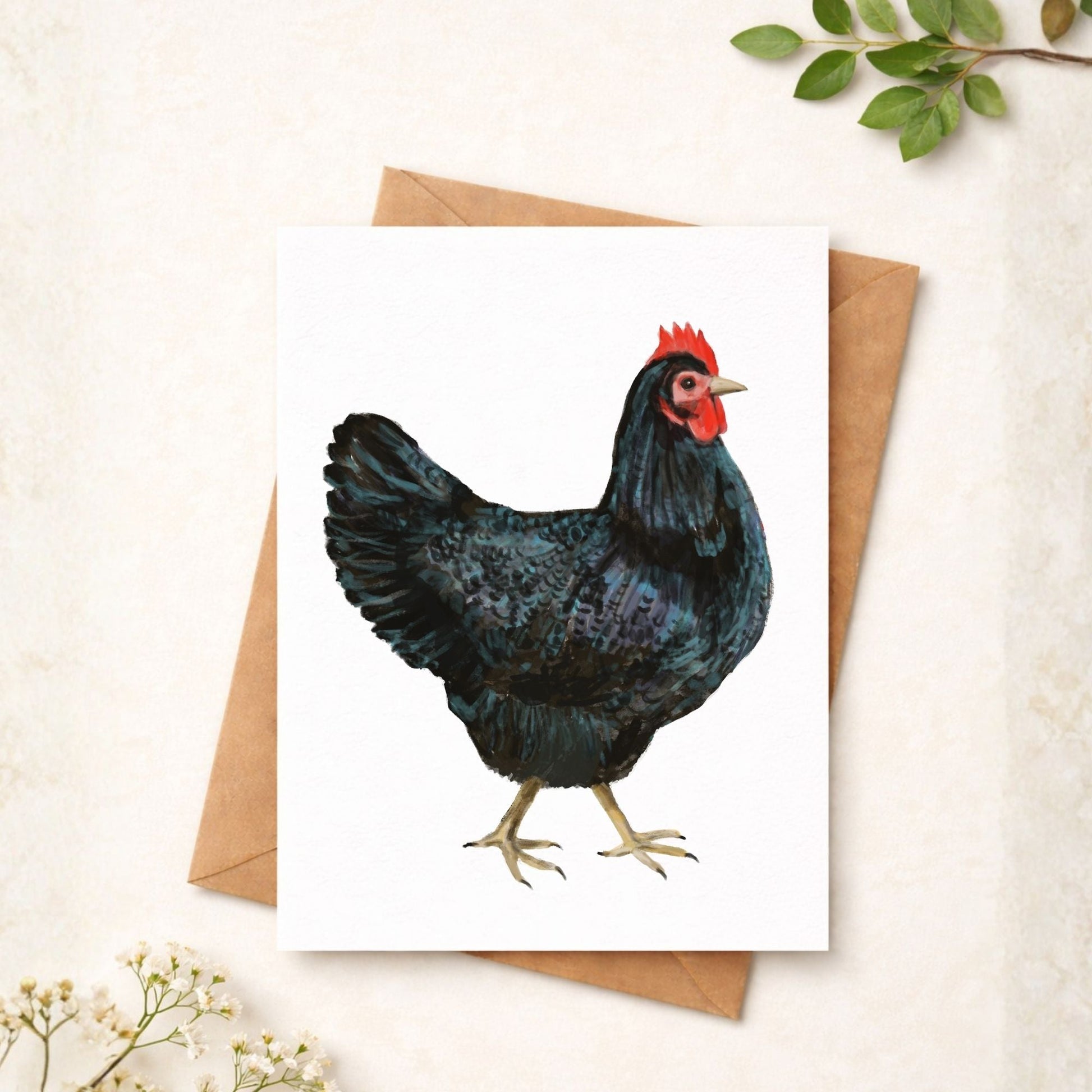 Black Hen Postcard - MerikaArt