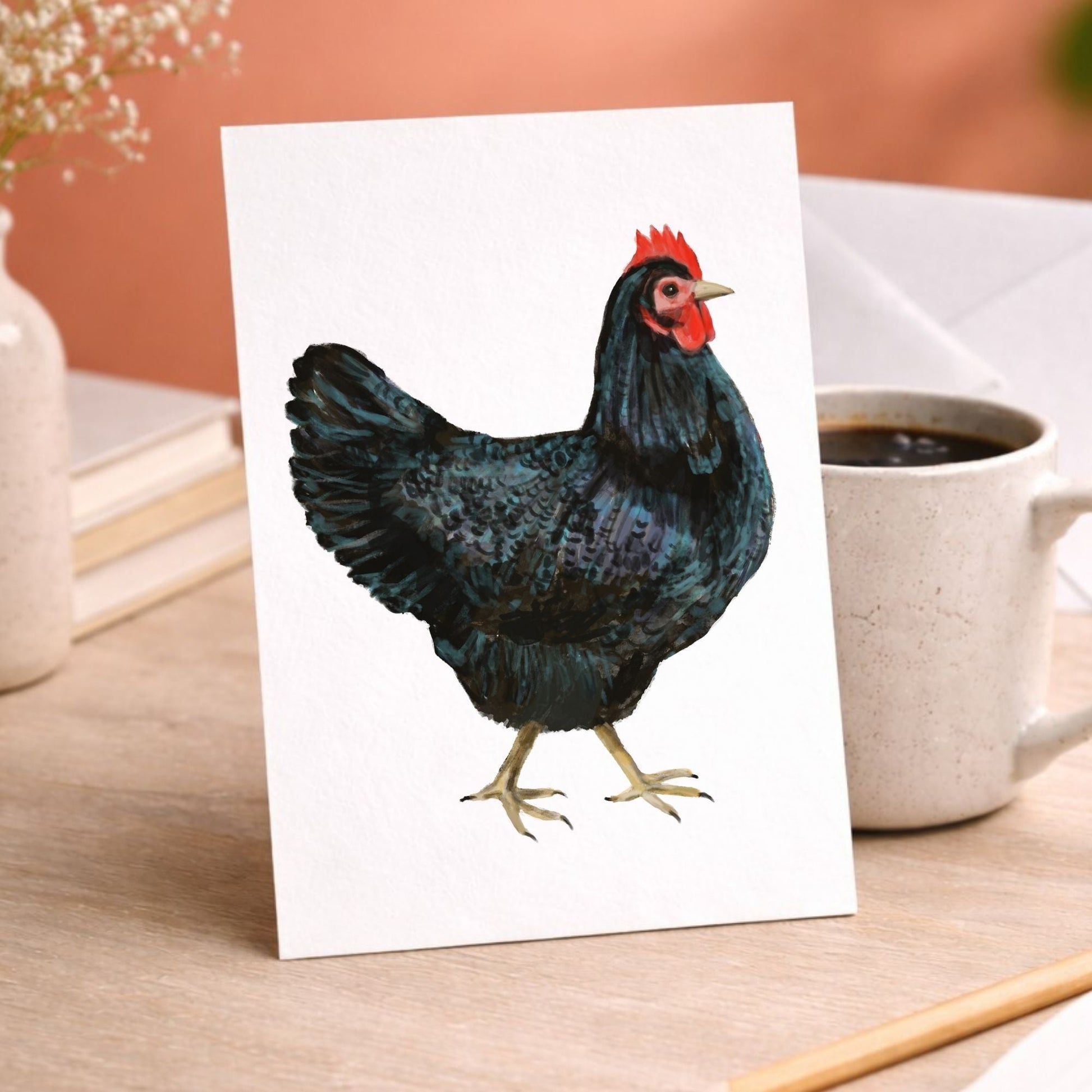 Black Hen Postcard - MerikaArt