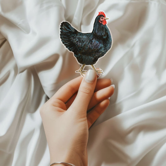 Black Hen Sticker - MerikaArt