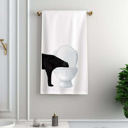 Black Labrador Bathroom Towel - MerikaArt