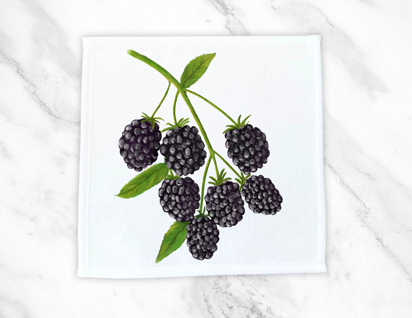 Blackberry Branch Washcloth - MerikaArt