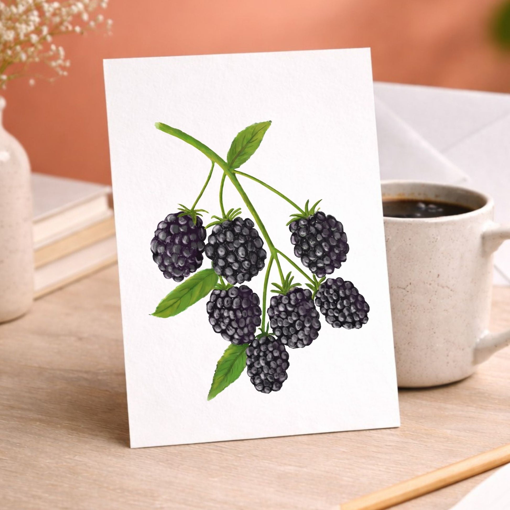 Blackberry Postcard - MerikaArt
