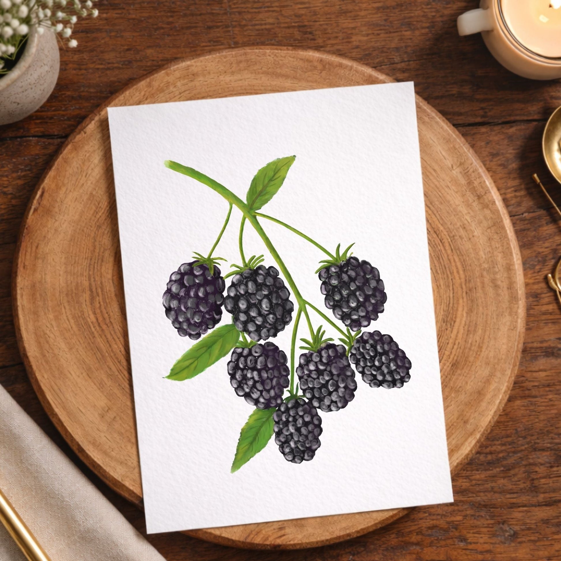 Blackberry Postcard - MerikaArt