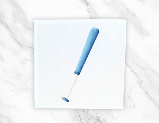 Blue Baseball Bat Washcloth - MerikaArt