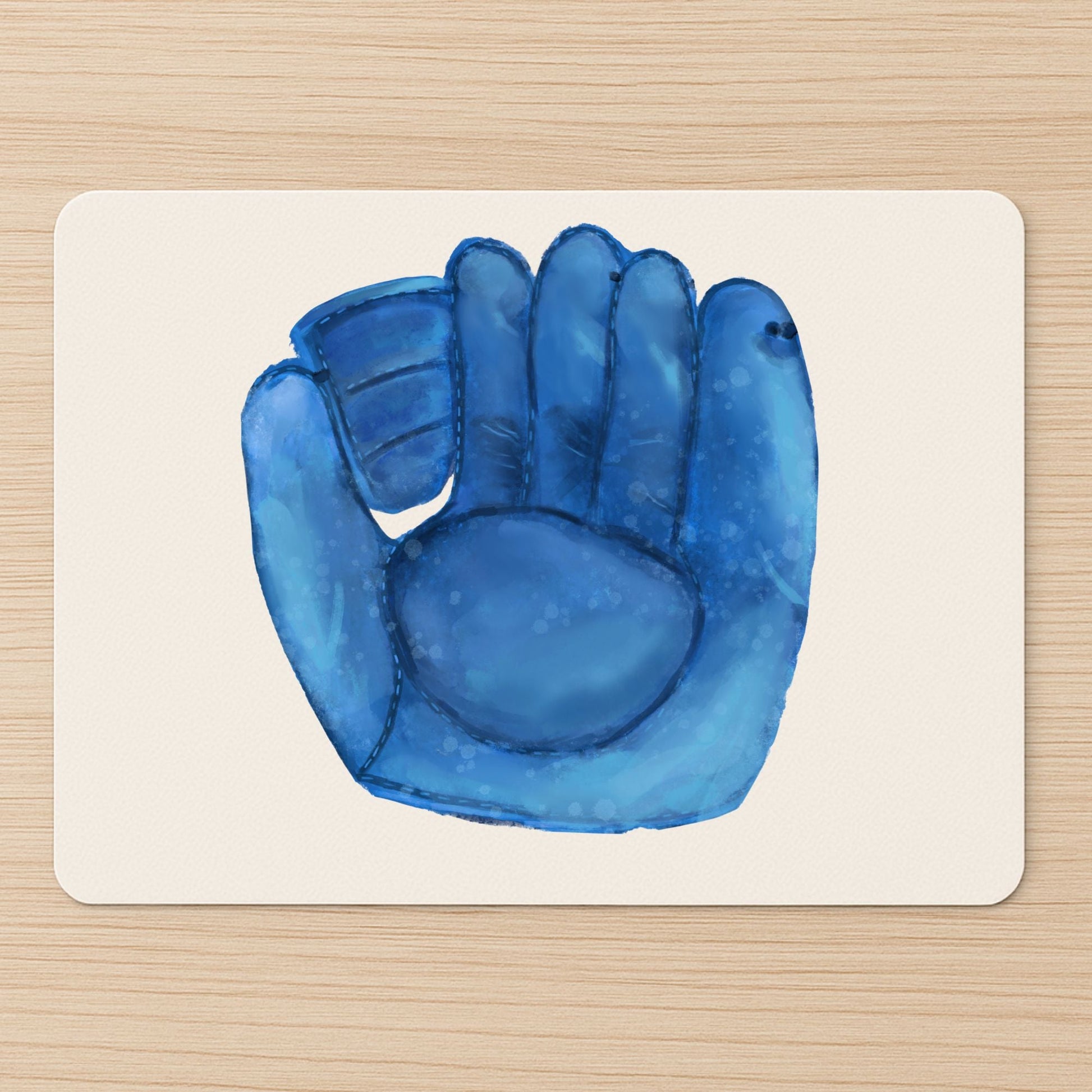 Blue Baseball Glove Mousepad - MerikaArt