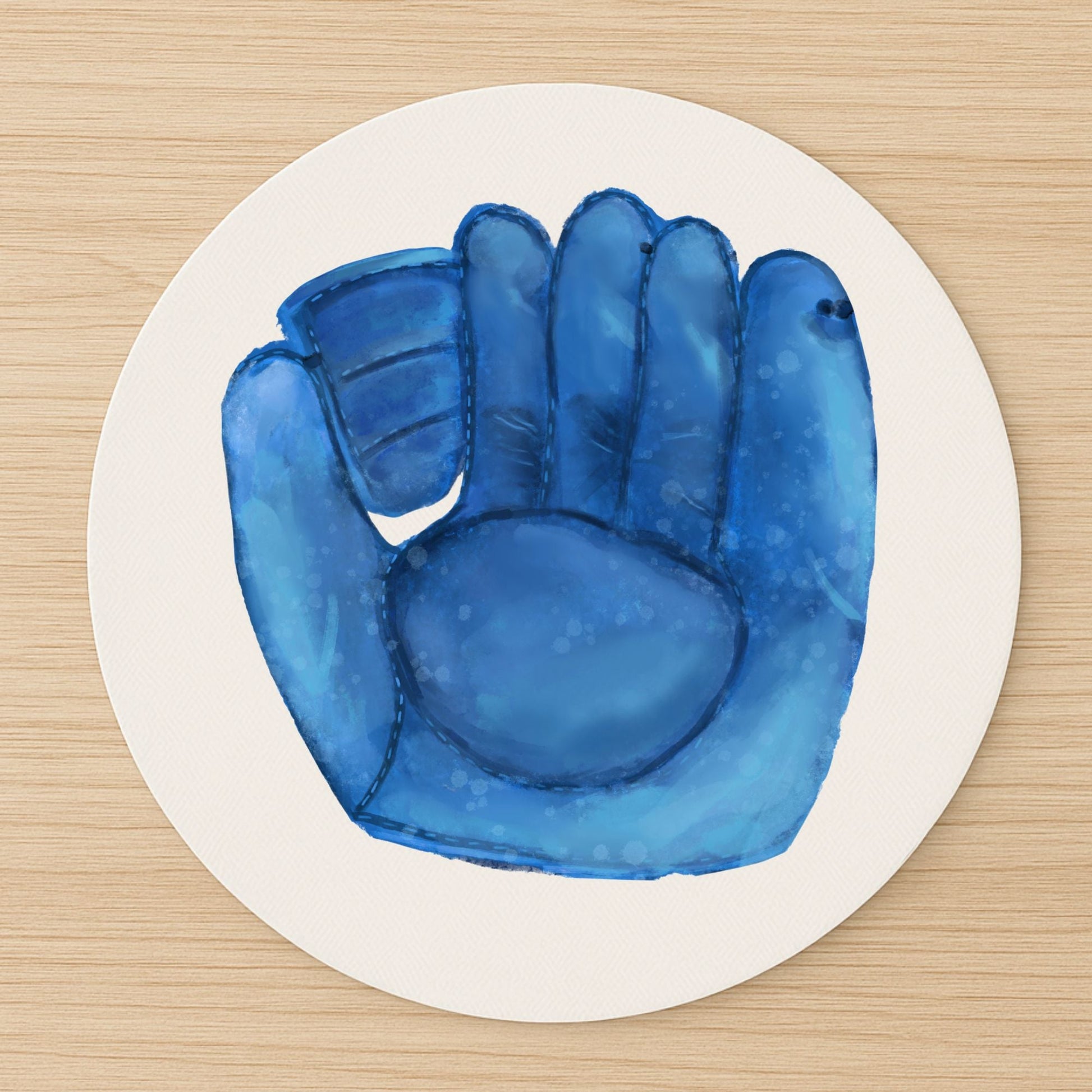 Blue Baseball Glove Mousepad - MerikaArt