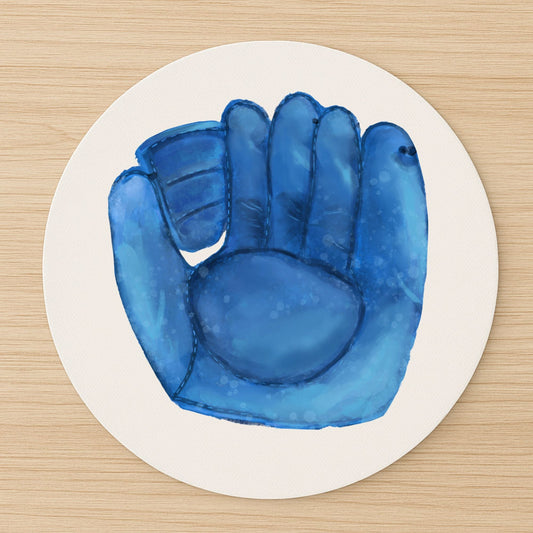 Blue Baseball Glove Mousepad - MerikaArt