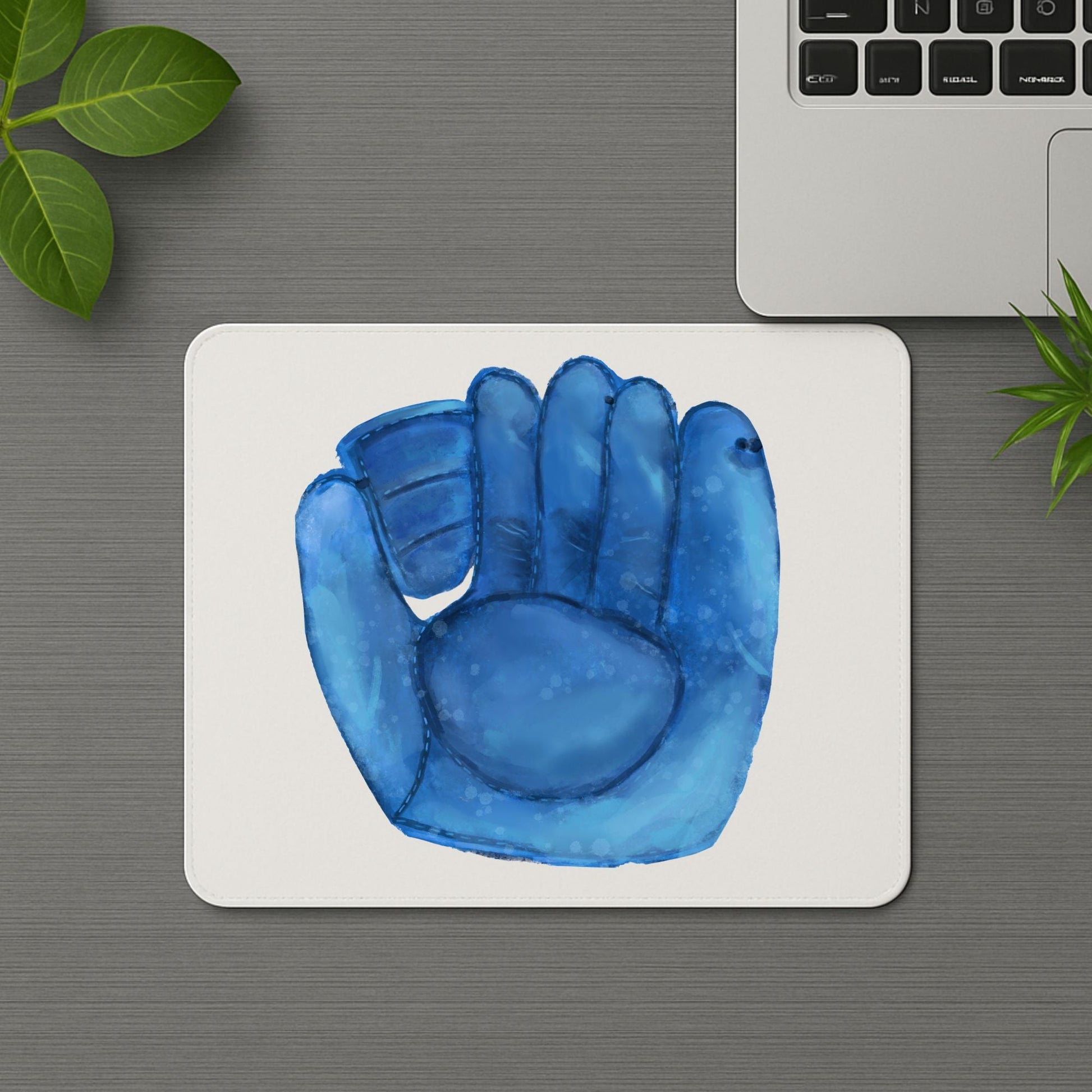 Blue Baseball Glove Mousepad - MerikaArt