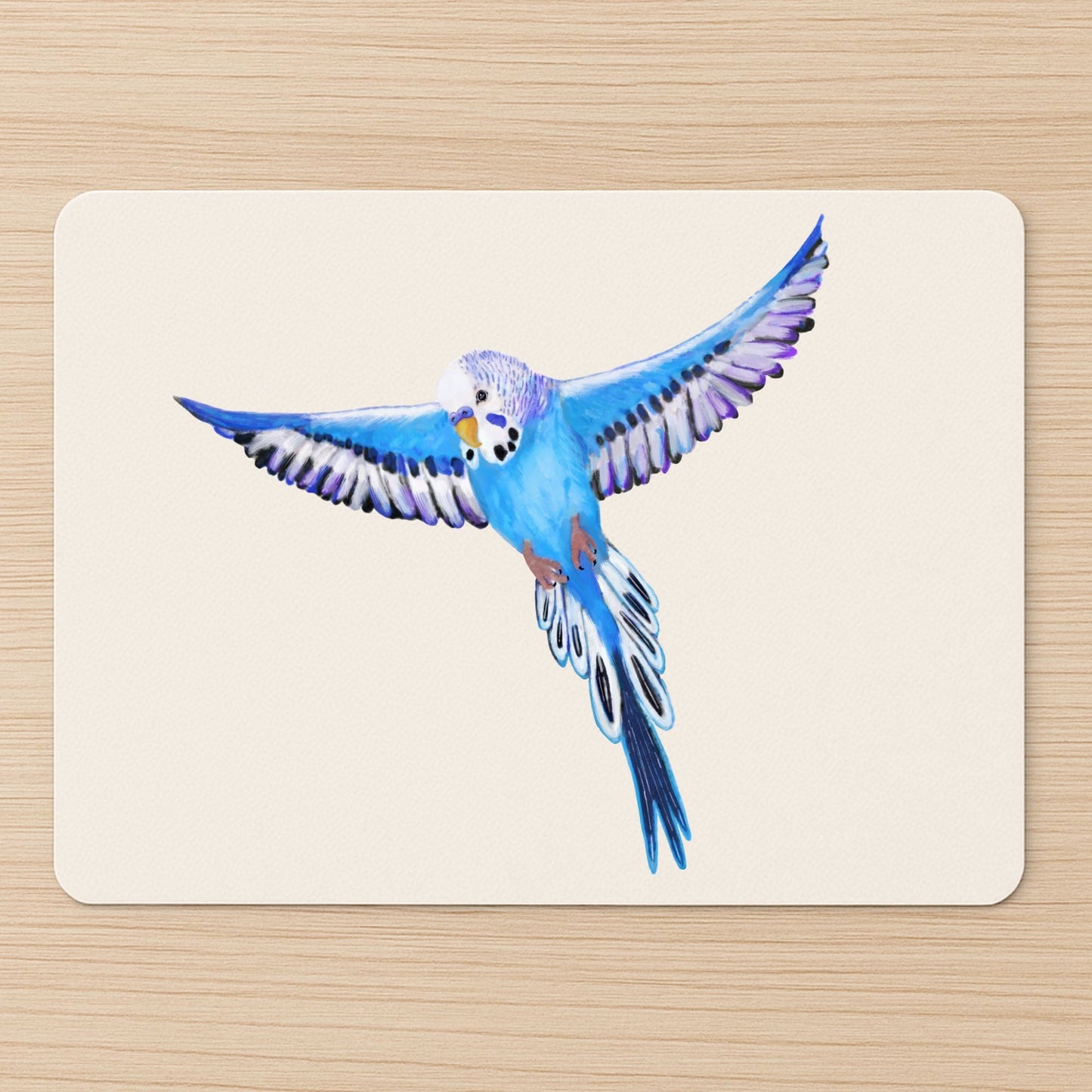 Blue Budgerigar Mousepad - MerikaArt