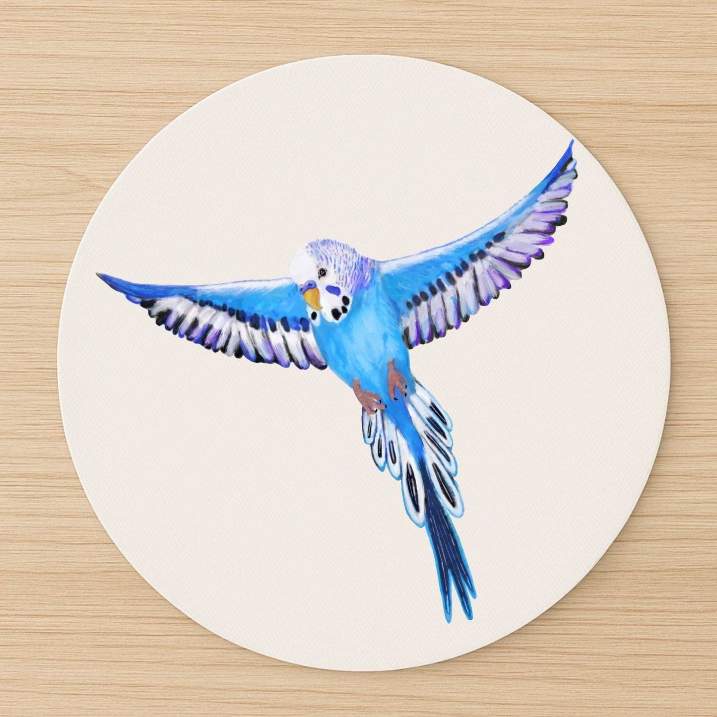 Blue Budgerigar Mousepad - MerikaArt