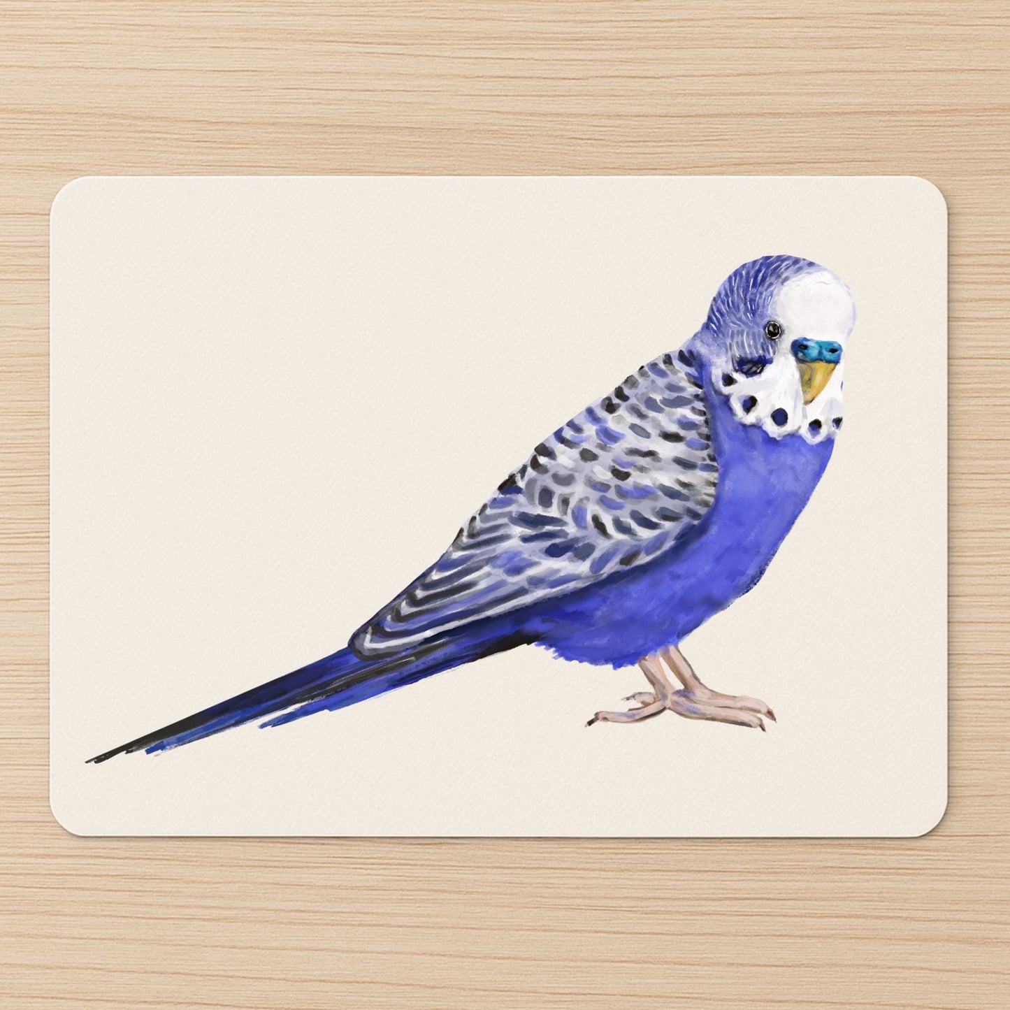 Blue Budgerigar Mousepad - MerikaArt