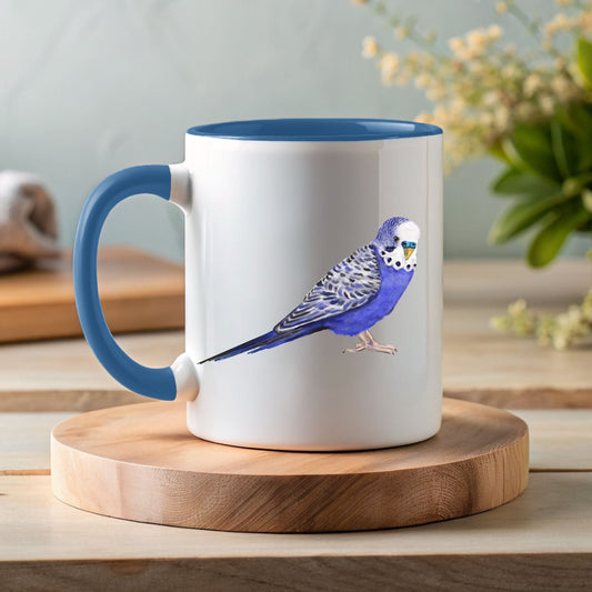 Blue Budgie Mug - MerikaArt