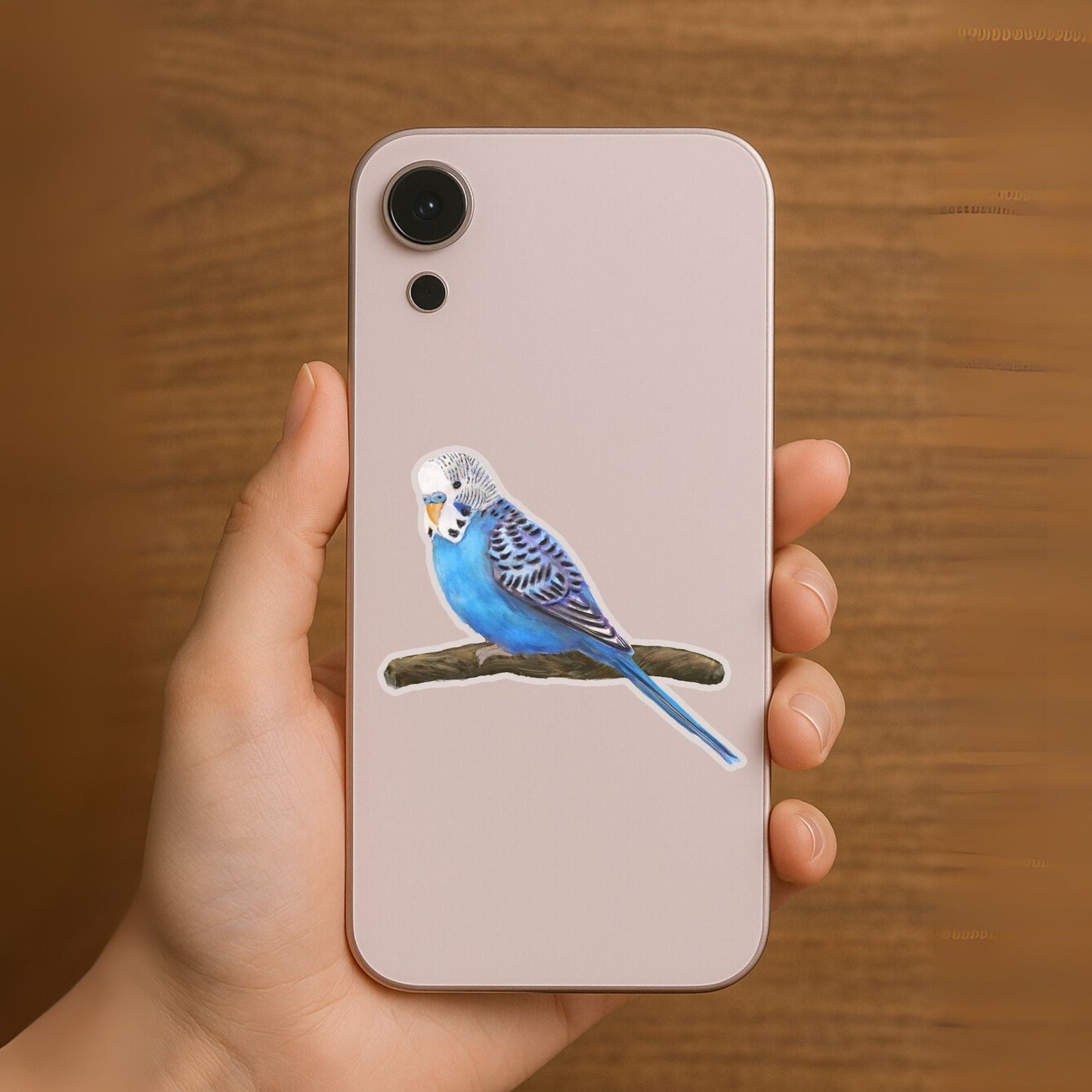 Blue Budgie Vinyl Sticker - MerikaArt