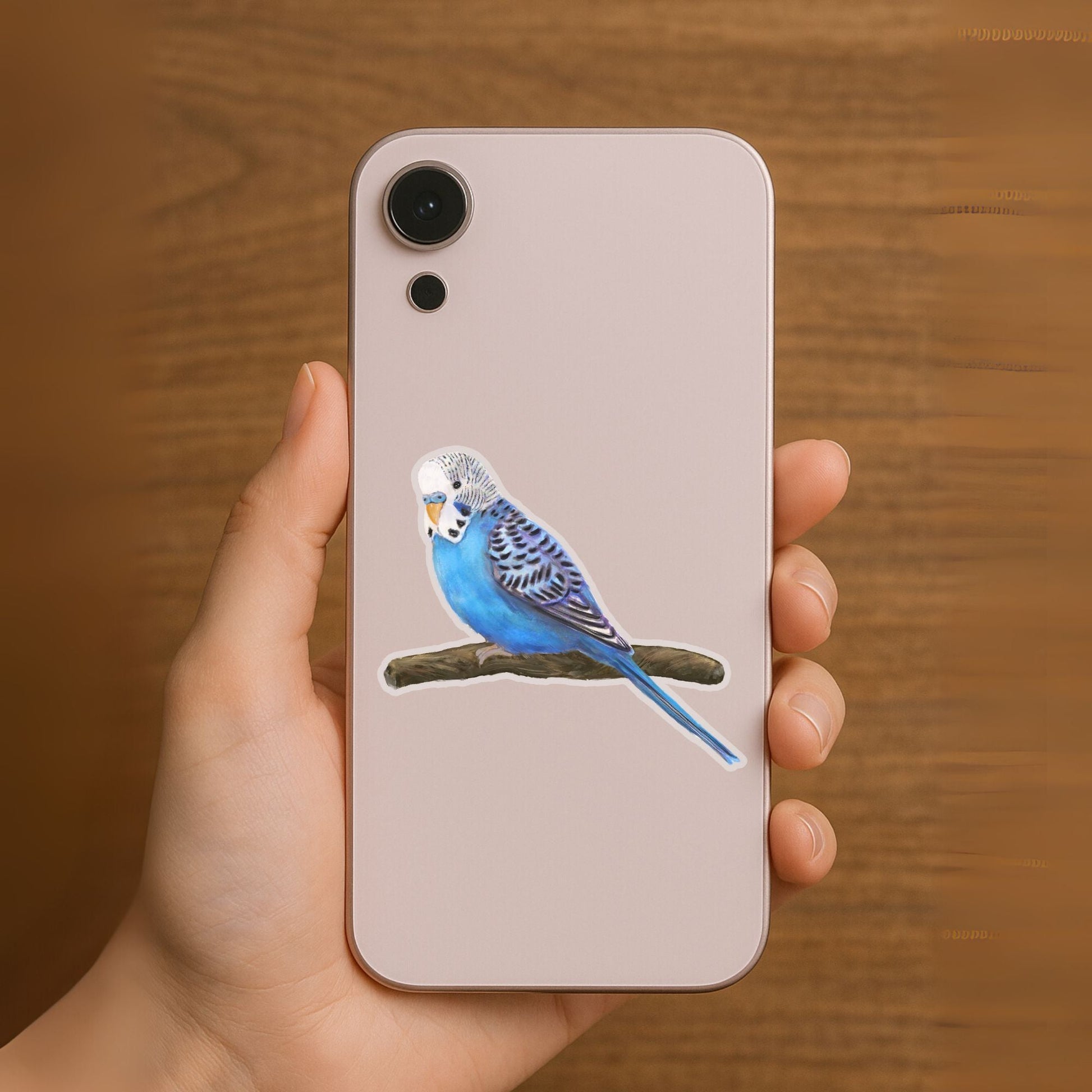 Blue Budgie Vinyl Sticker - MerikaArt