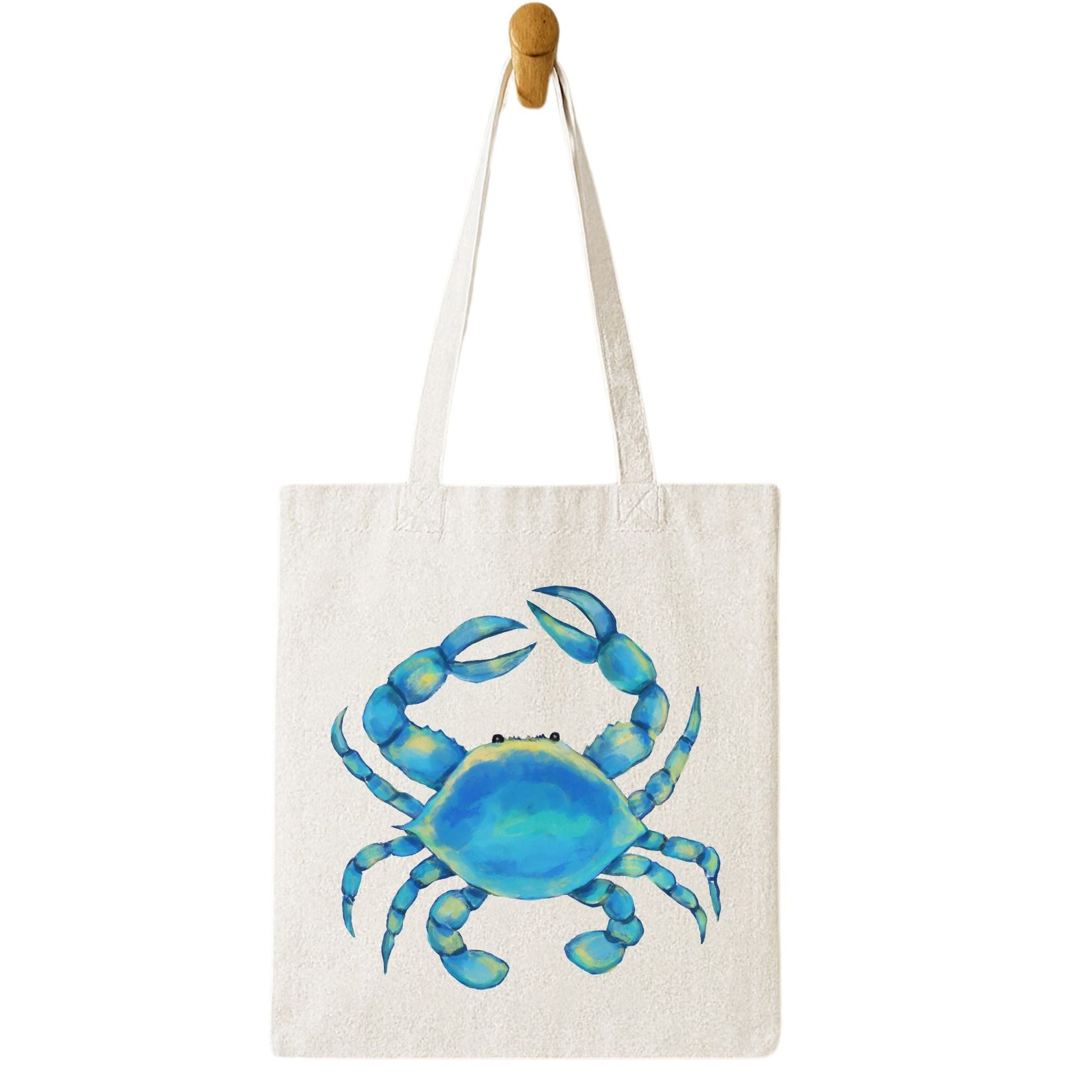 Blue Crab Canvas Tote Bag - MerikaArt