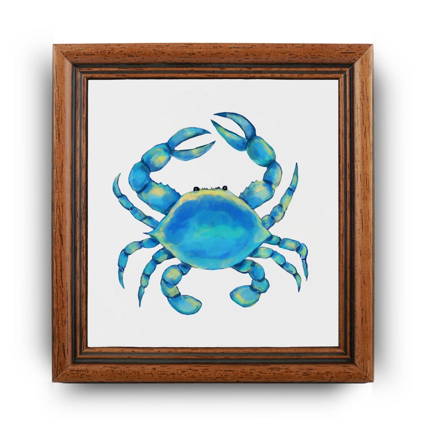 Blue Crab Ceramic Tile – Handcrafted Coastal Decor - MerikaArt