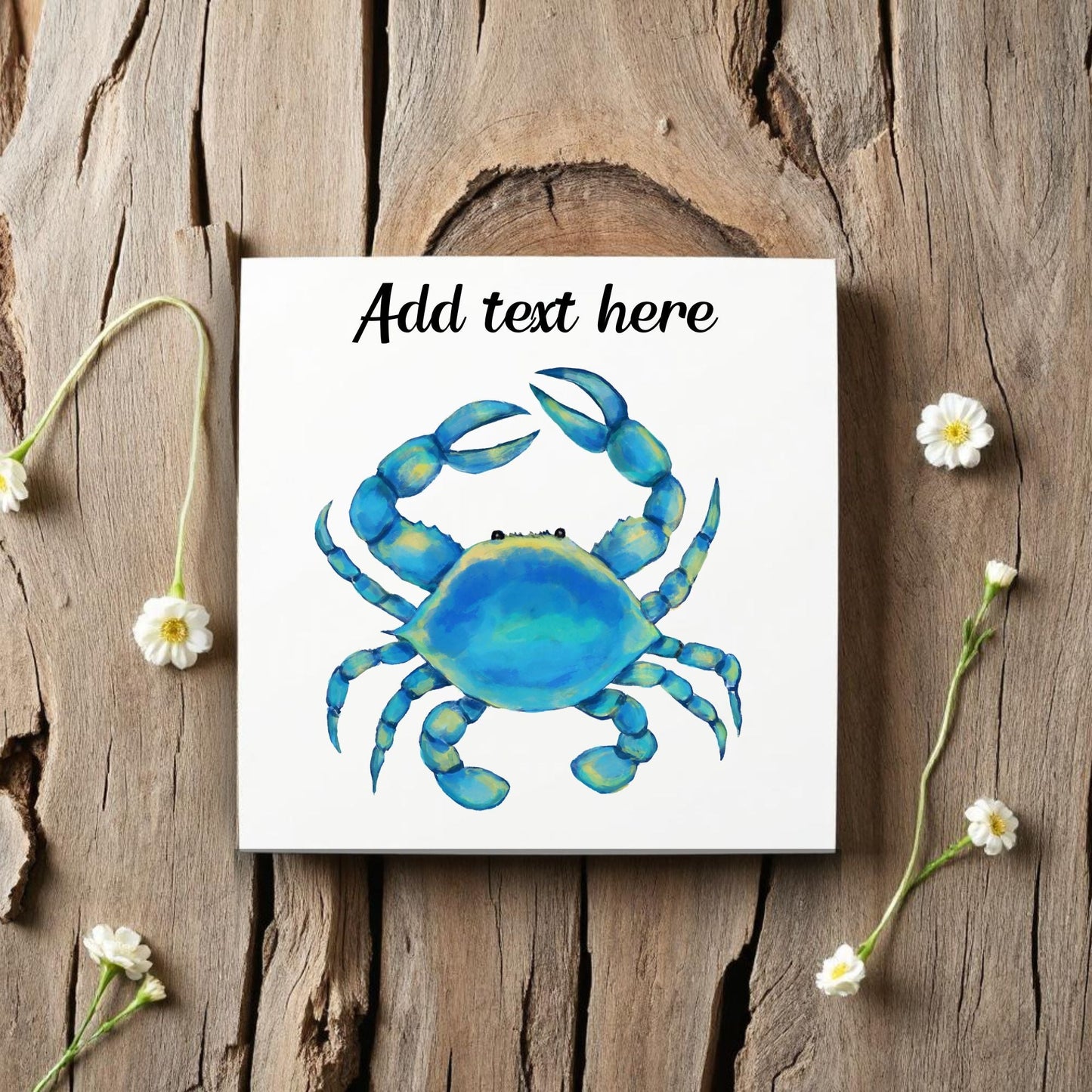 Blue Crab Ceramic Tile – Handcrafted Coastal Decor - MerikaArt