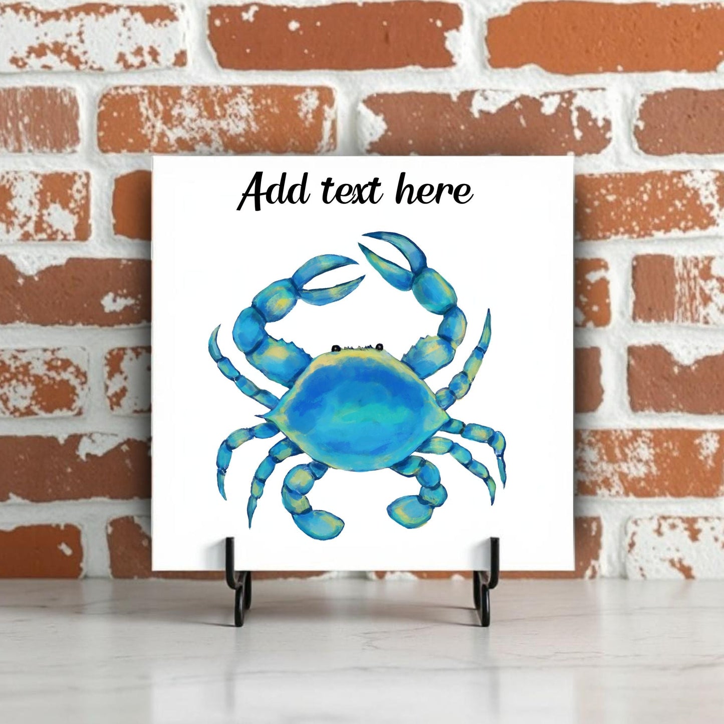 Blue Crab Ceramic Tile – Handcrafted Coastal Decor - MerikaArt