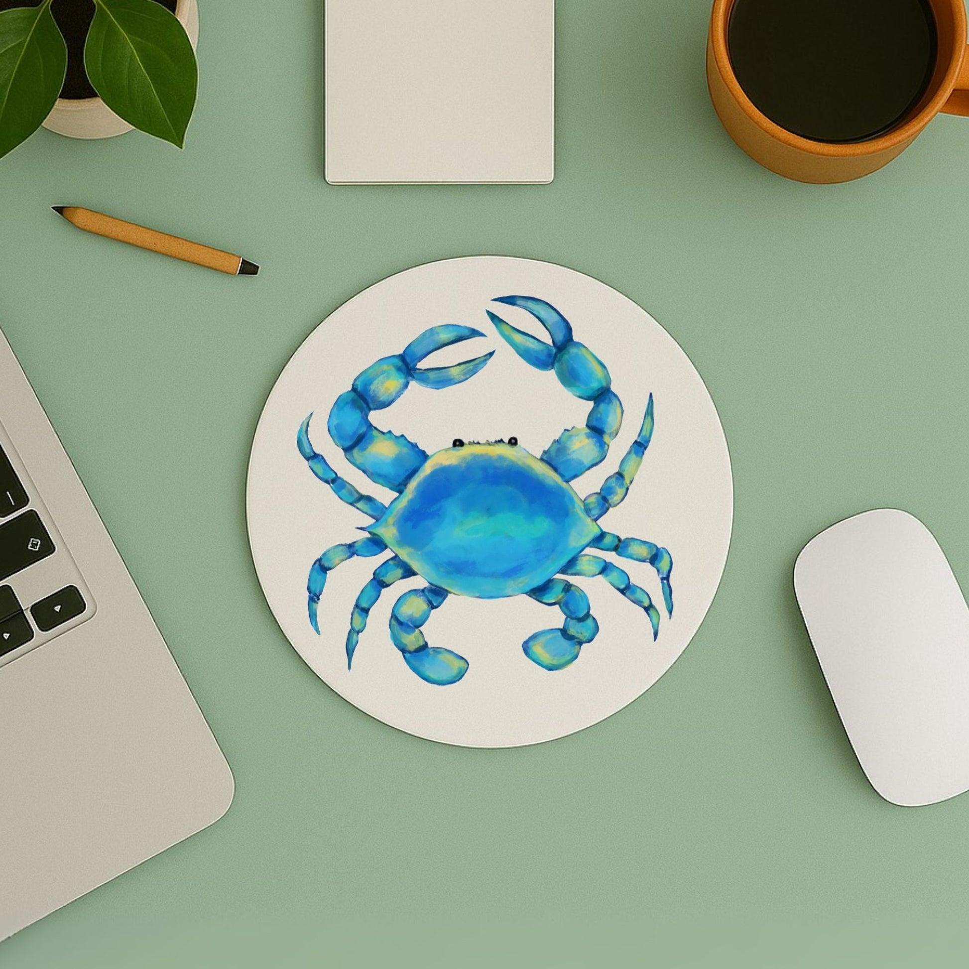 Blue Crab Mousepad - MerikaArt