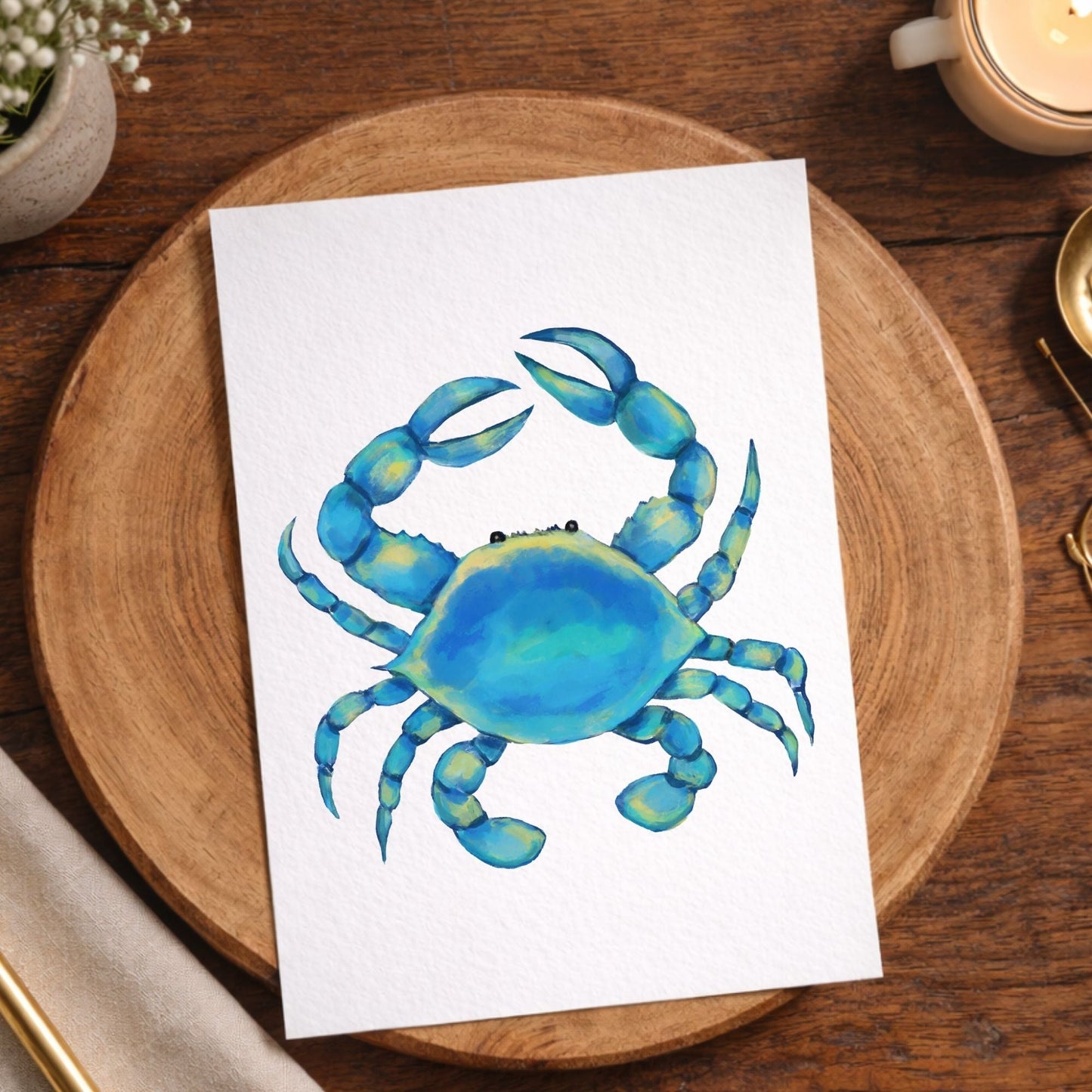 Blue Crab Postcard - MerikaArt