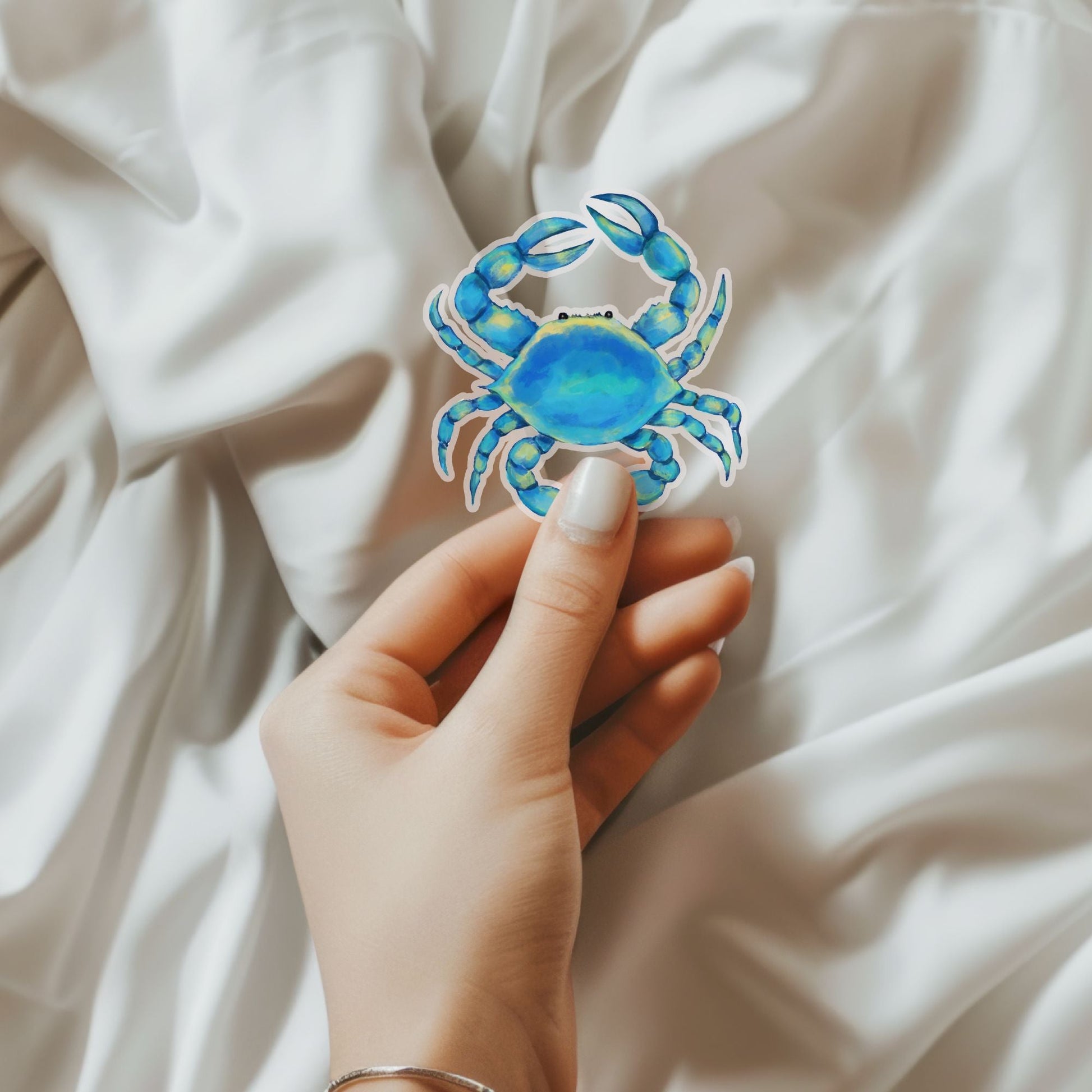 Blue Crab Vinyl Sticker - MerikaArt