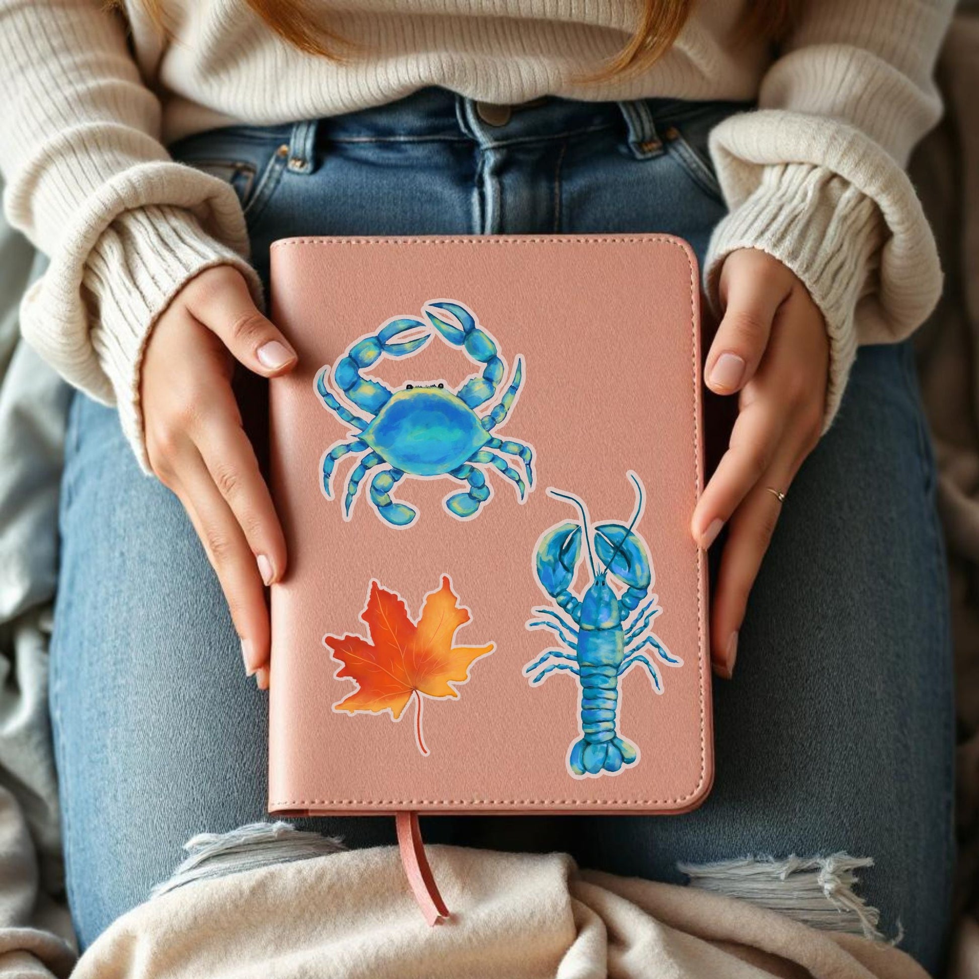 Blue Crab Vinyl Sticker - MerikaArt