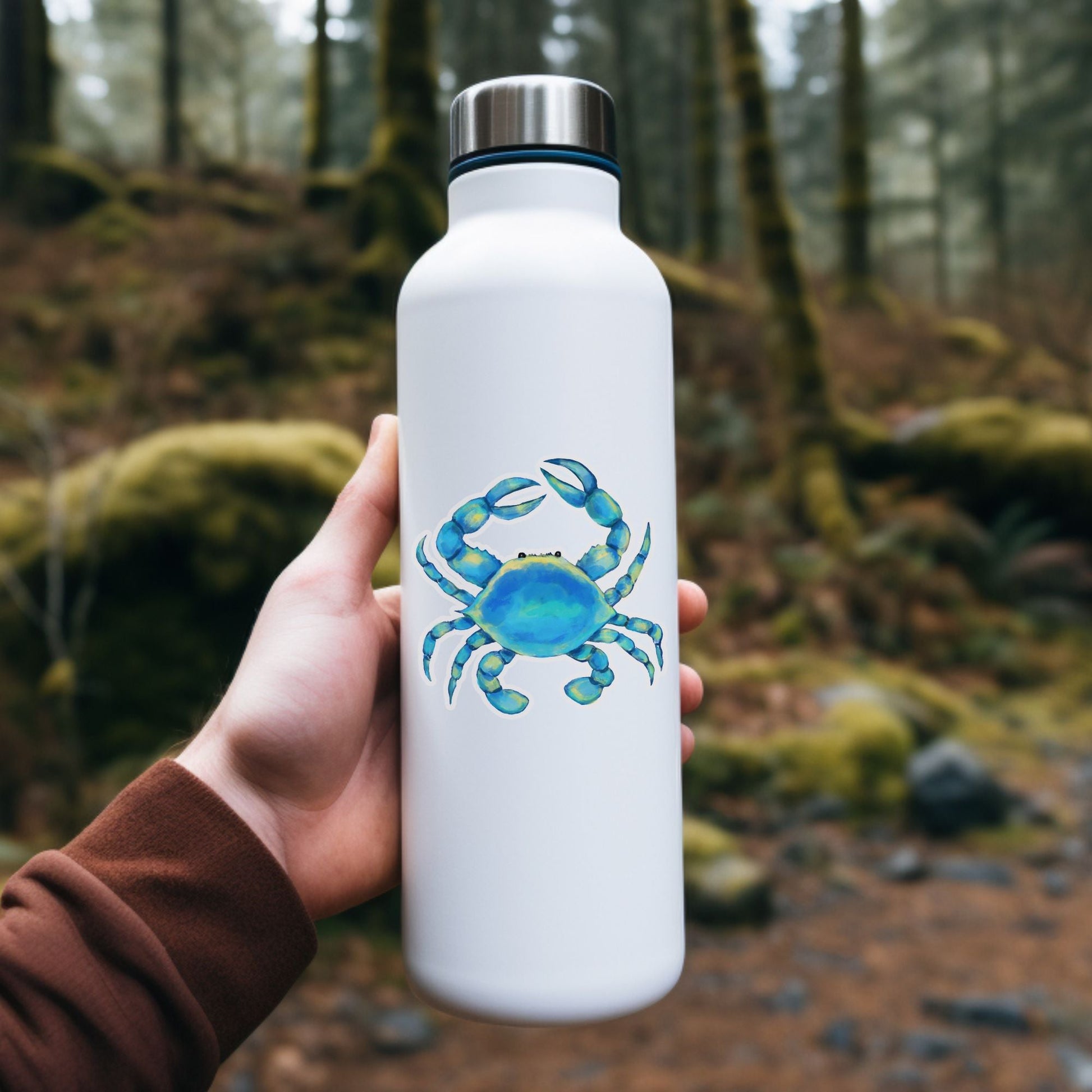 Blue Crab Vinyl Sticker - MerikaArt