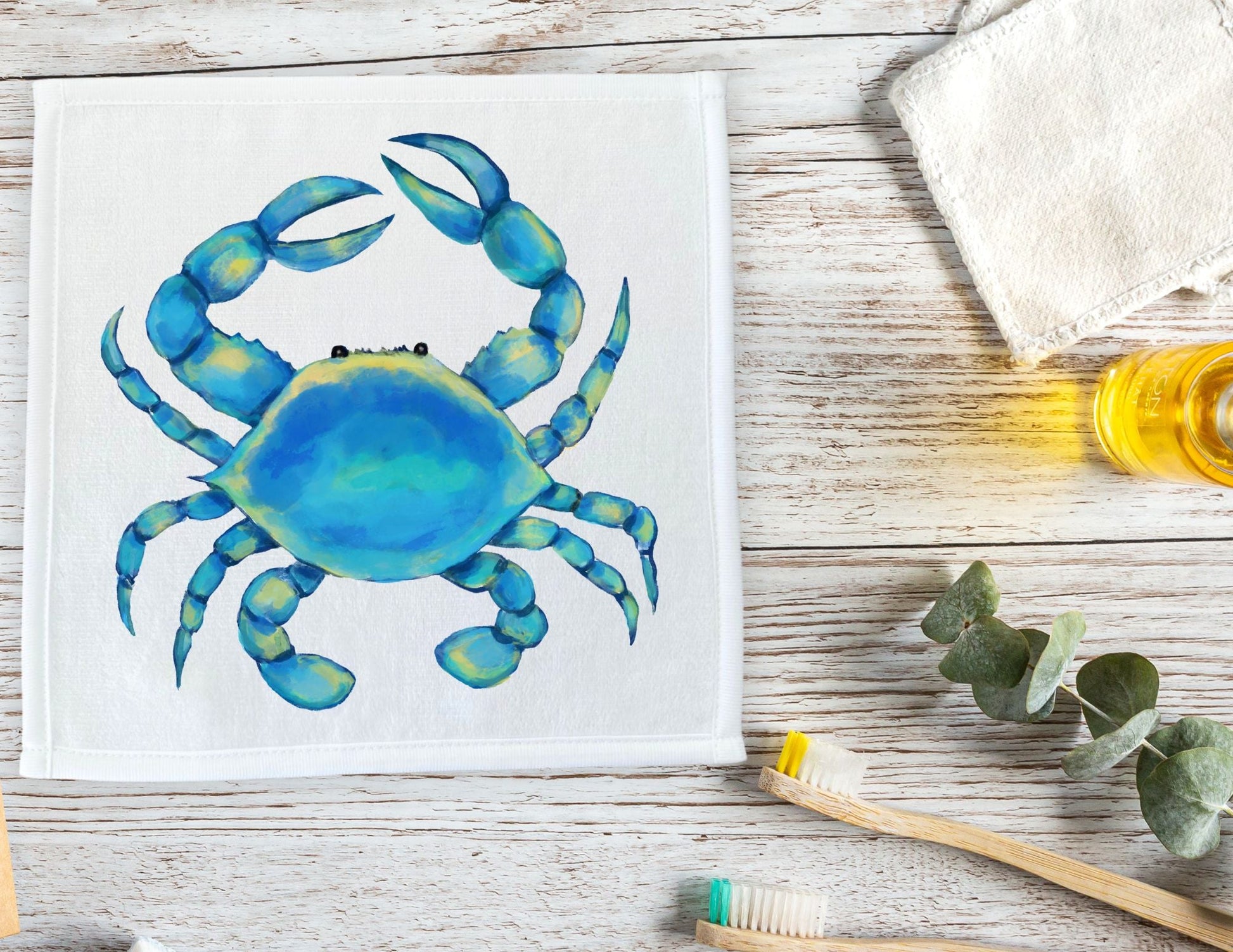 Blue Crab Washcloth - MerikaArt