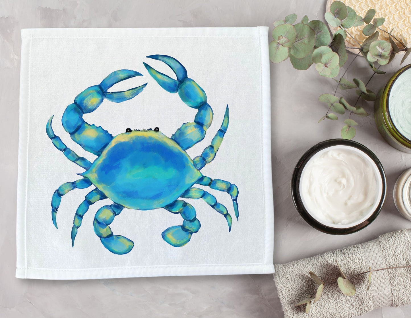 Blue Crab Washcloth - MerikaArt