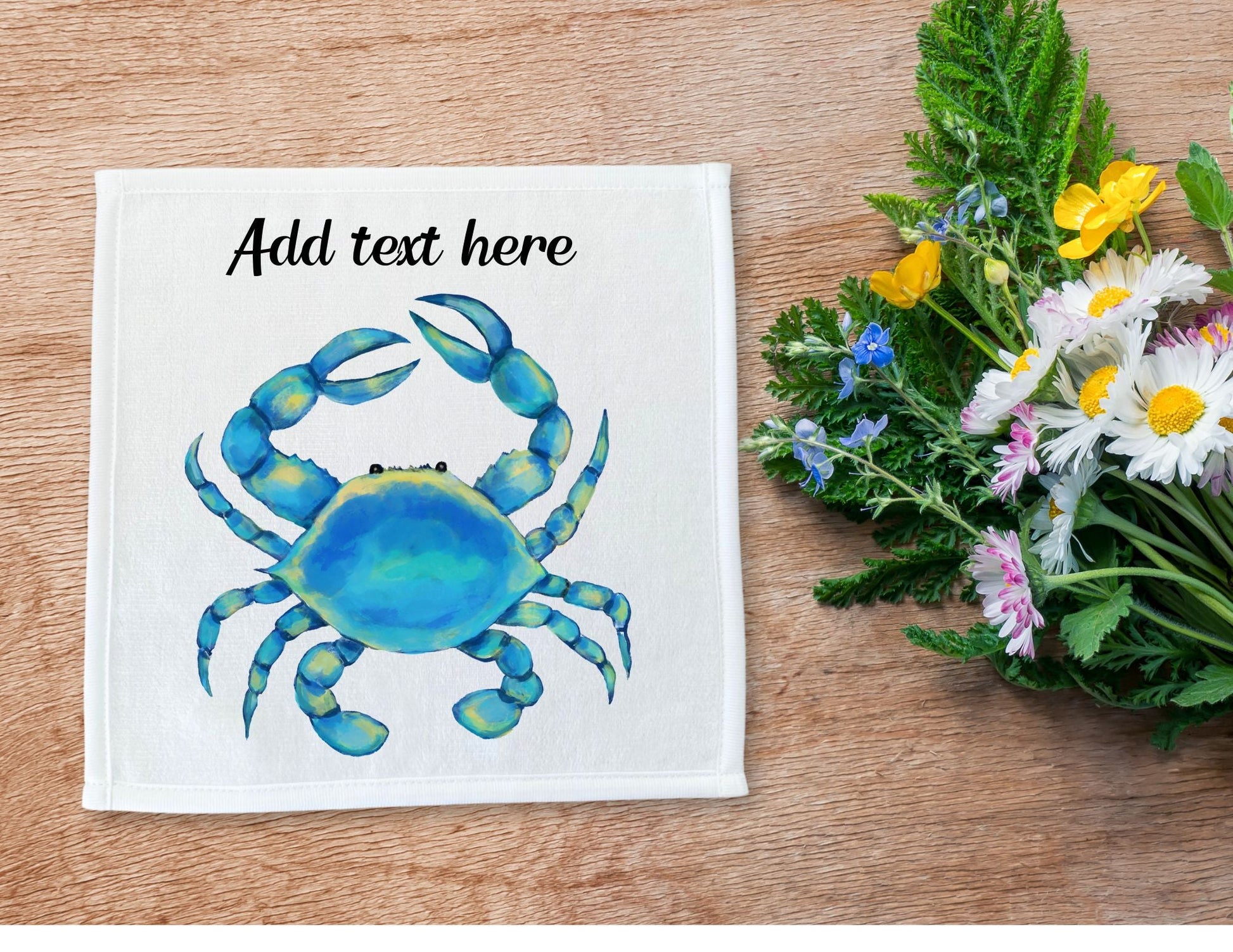 Blue Crab Washcloth - MerikaArt