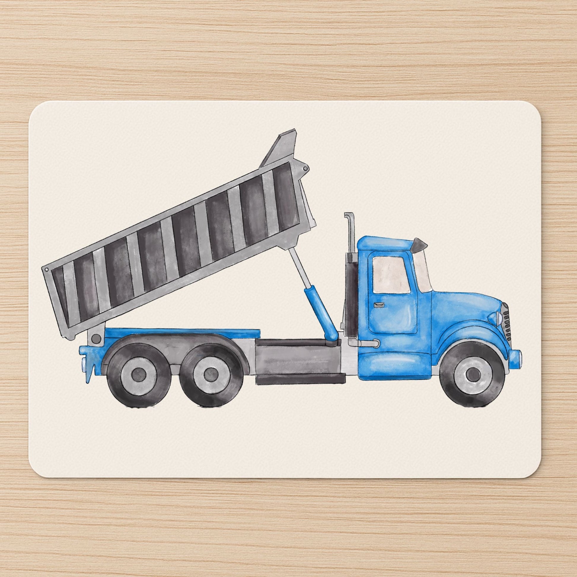 Blue Dump Truck Mousepad - MerikaArt