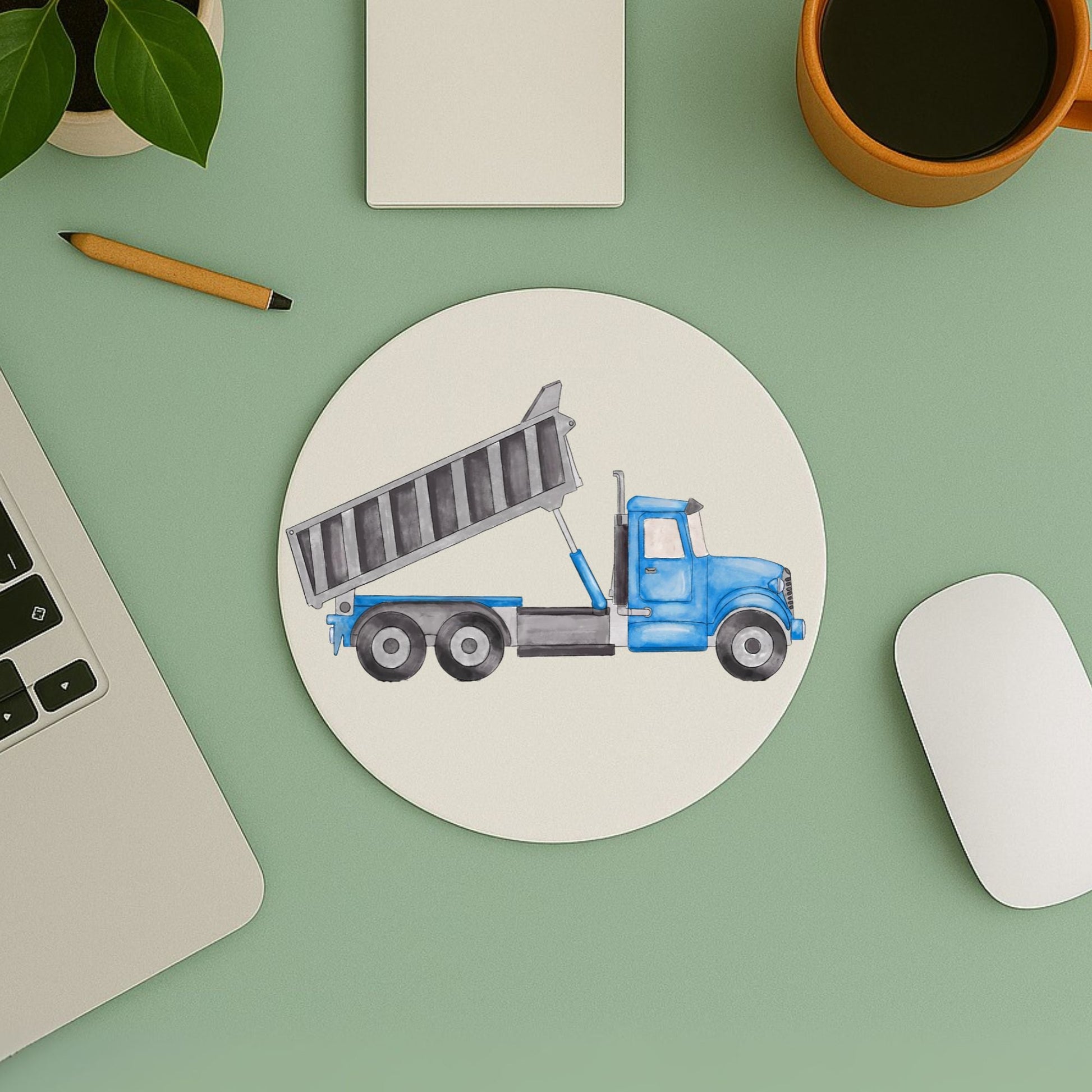 Blue Dump Truck Mousepad - MerikaArt