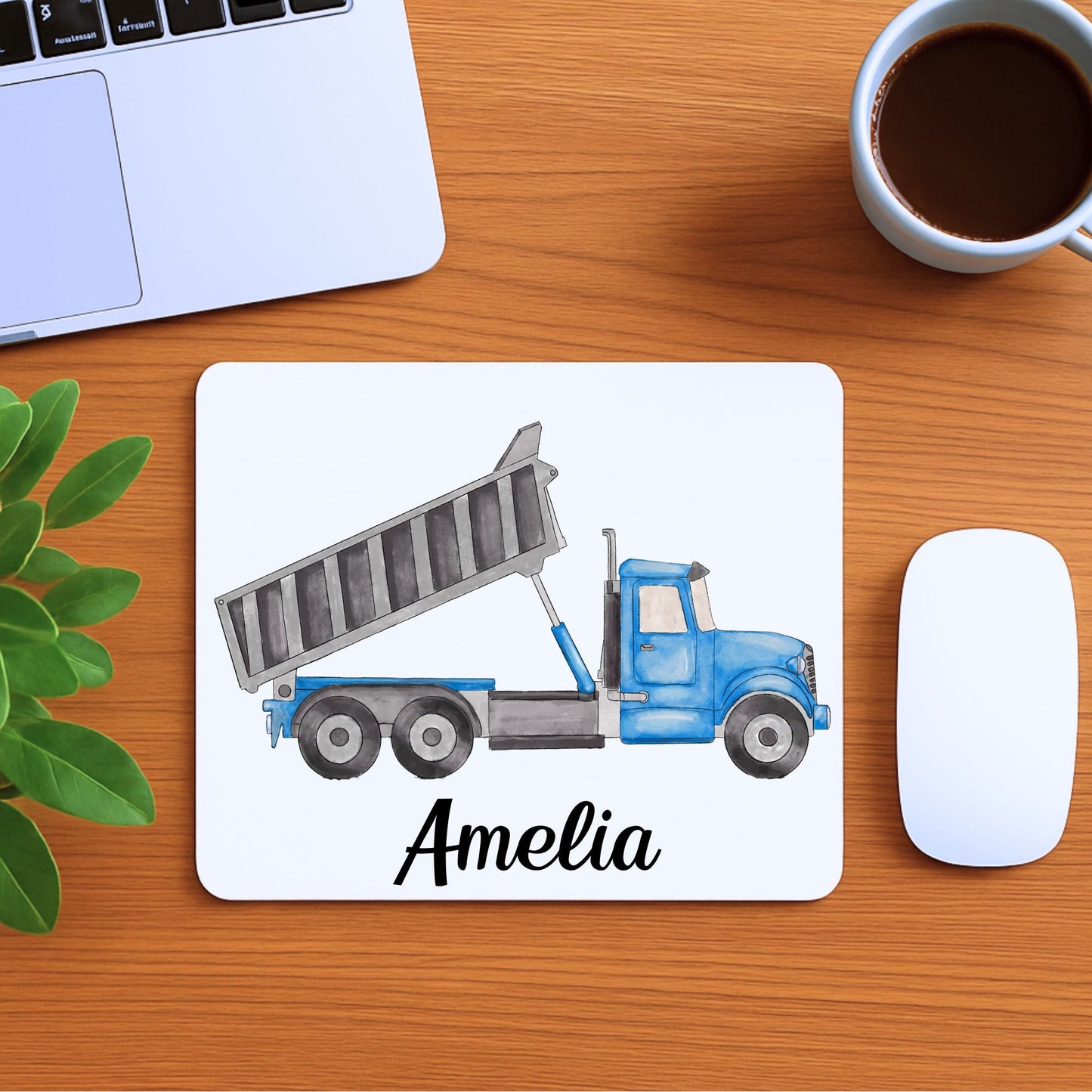 Blue Dump Truck Mousepad - MerikaArt