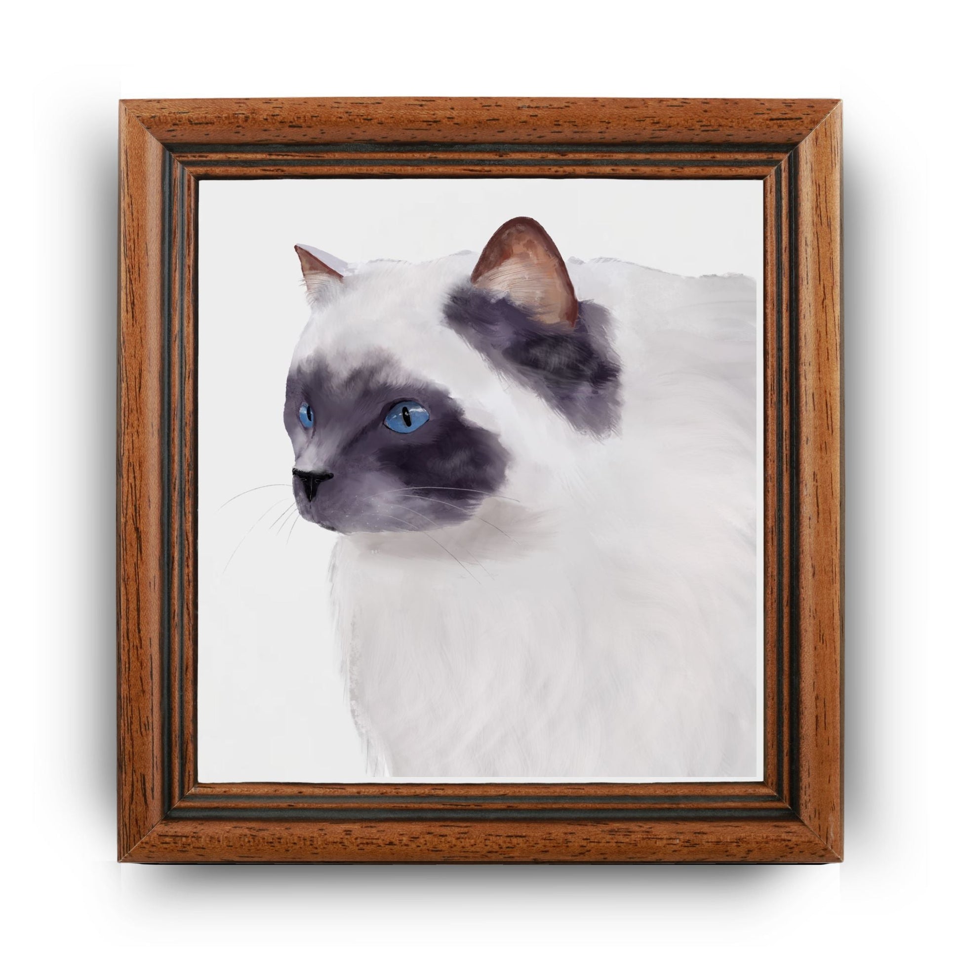 Blue - Eyed Ragdoll Cat Ceramic Tile - MerikaArt