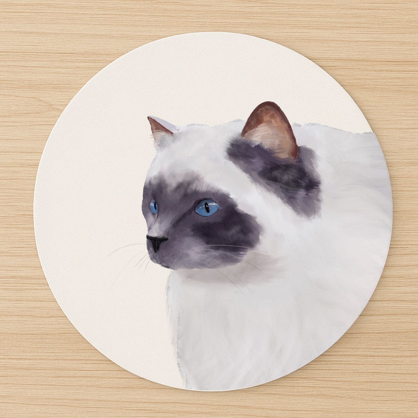 Blue Eyed Ragdoll Cat Mousepad - MerikaArt