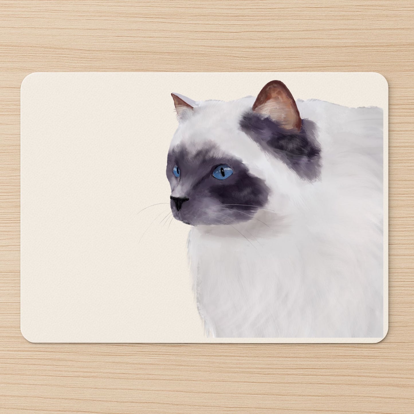 Blue Eyed Ragdoll Cat Mousepad - MerikaArt