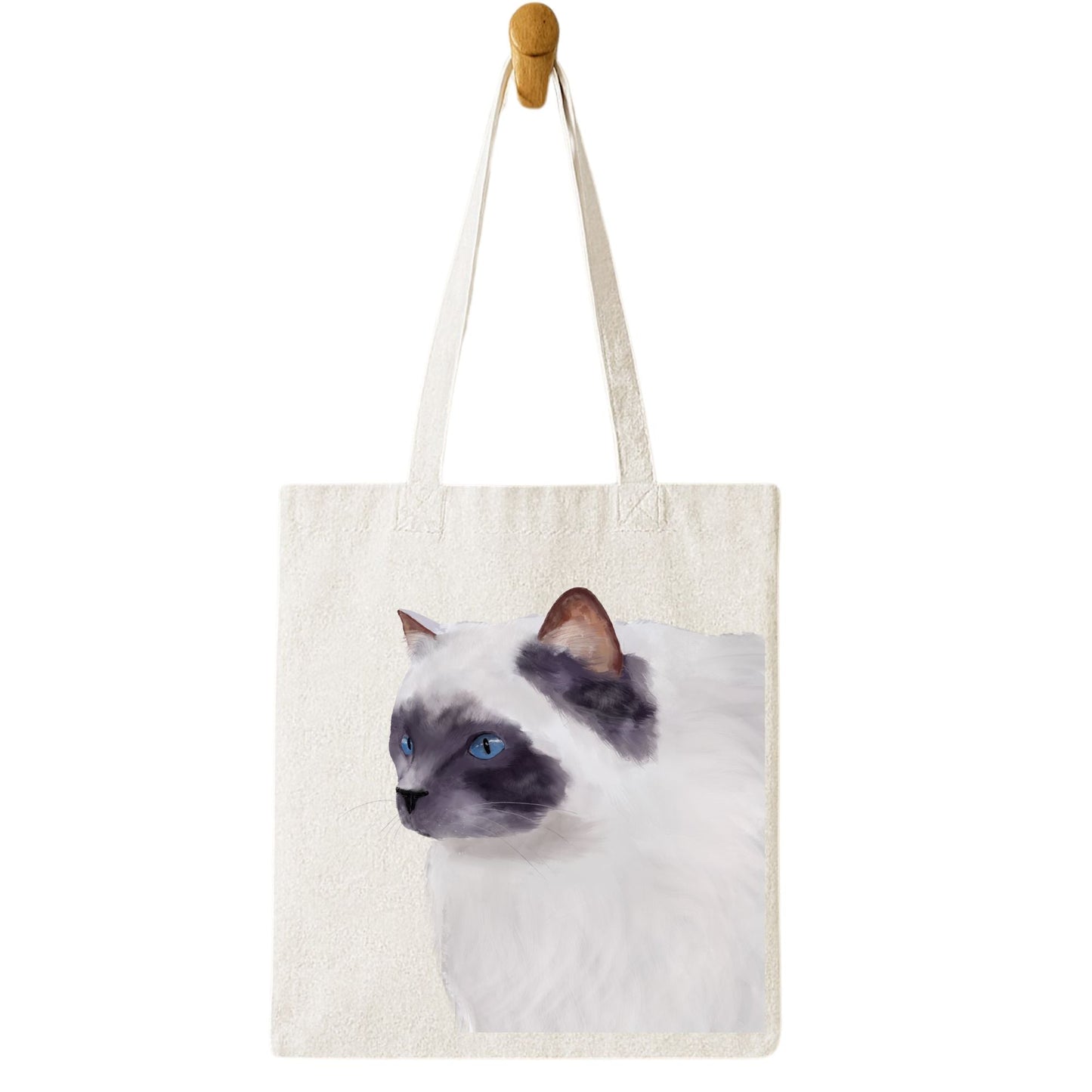 Blue Eyed Ragdoll Cat Tote Bag - MerikaArt