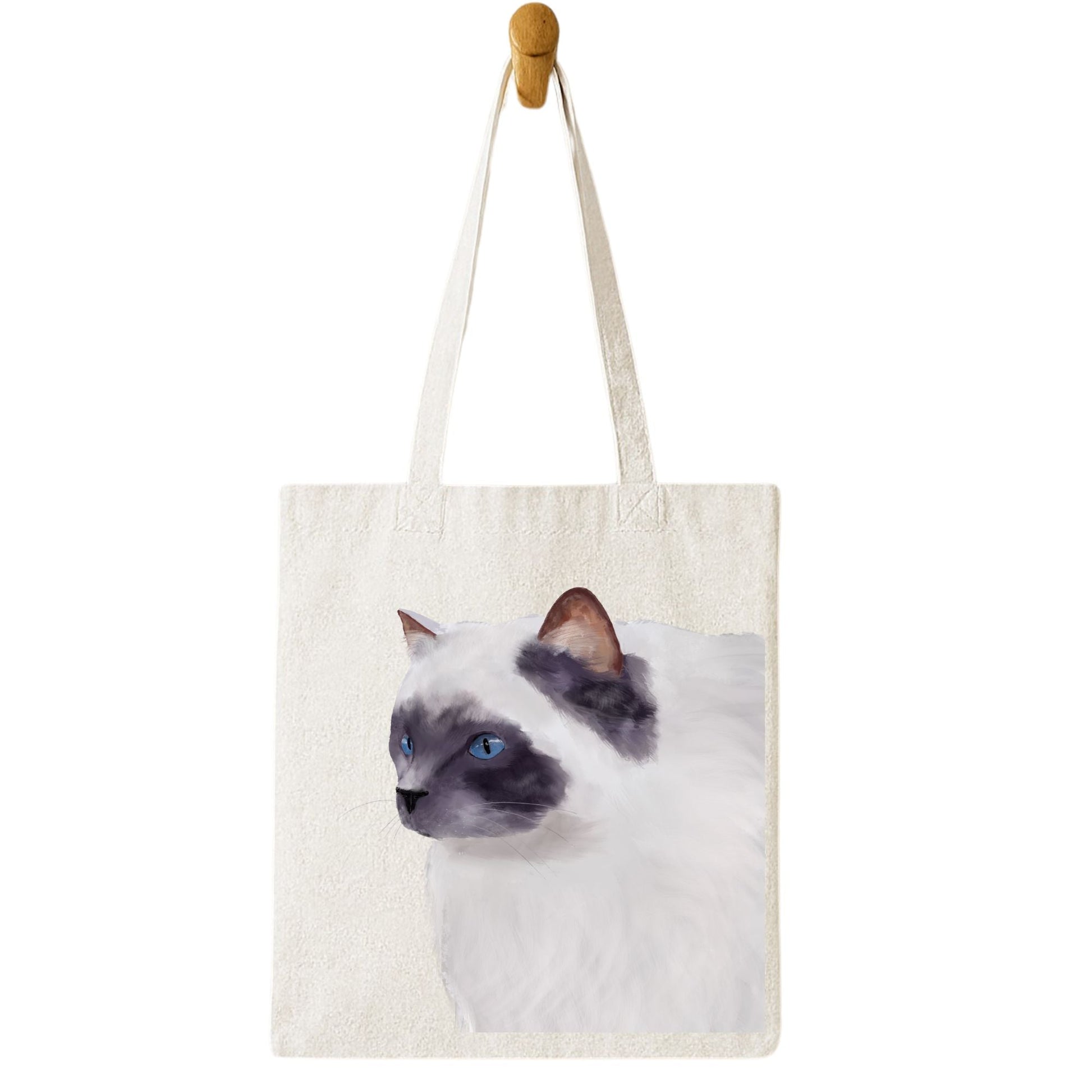 Blue Eyed Ragdoll Cat Tote Bag - MerikaArt