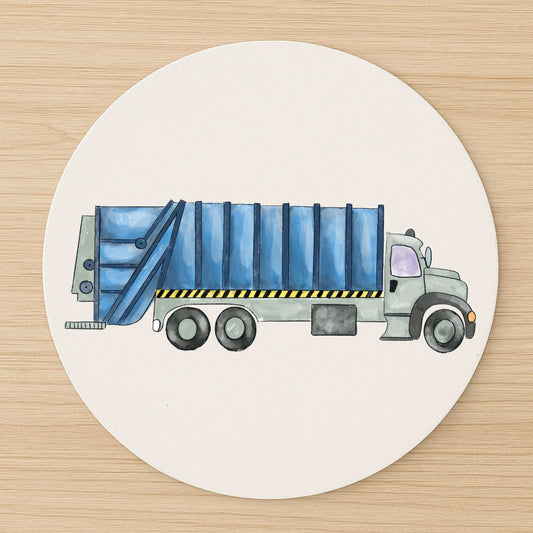 Blue Garbage Truck Mousepad - MerikaArt