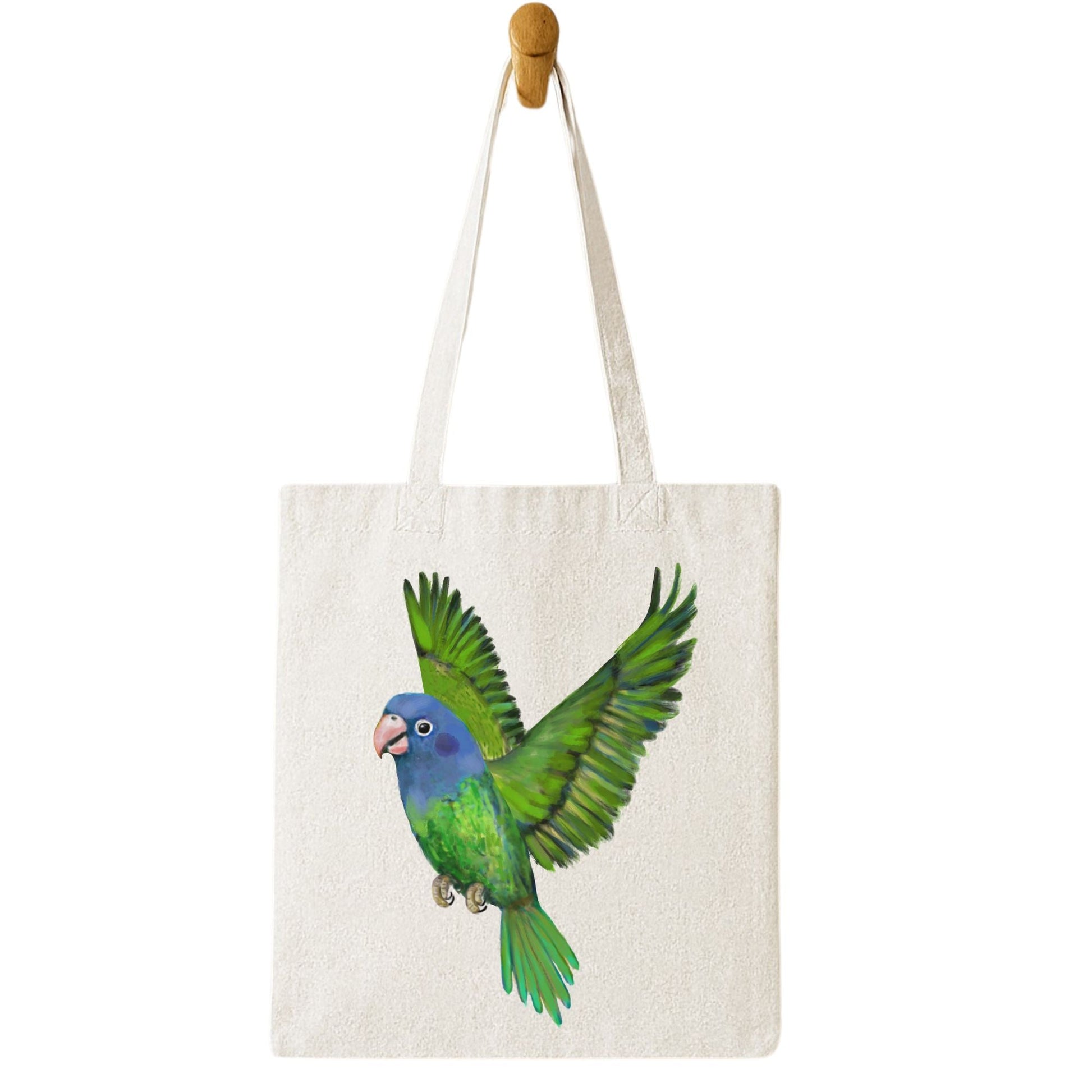 Blue Headed Parrot Canvas Tote Bag - MerikaArt