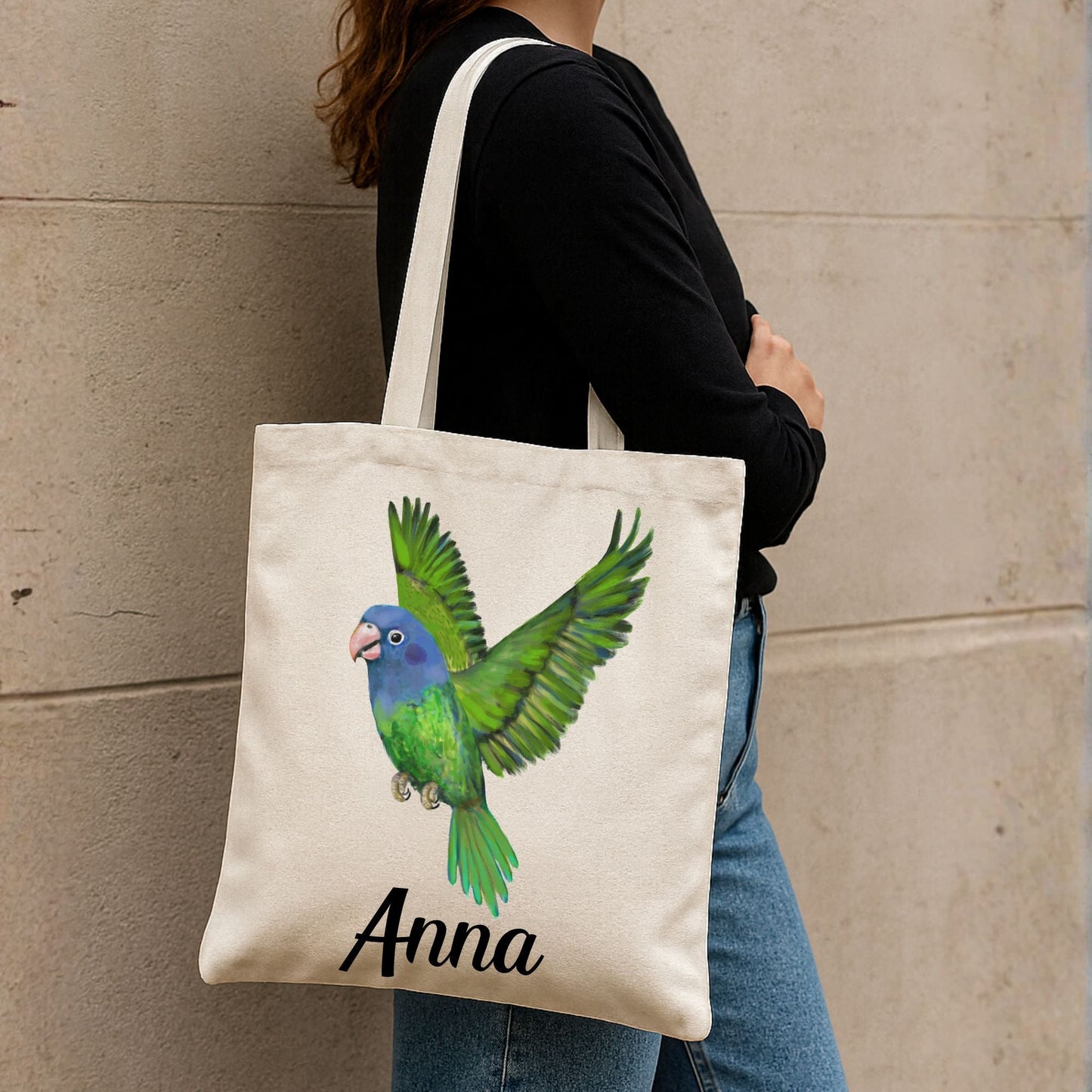 Blue Headed Parrot Canvas Tote Bag - MerikaArt