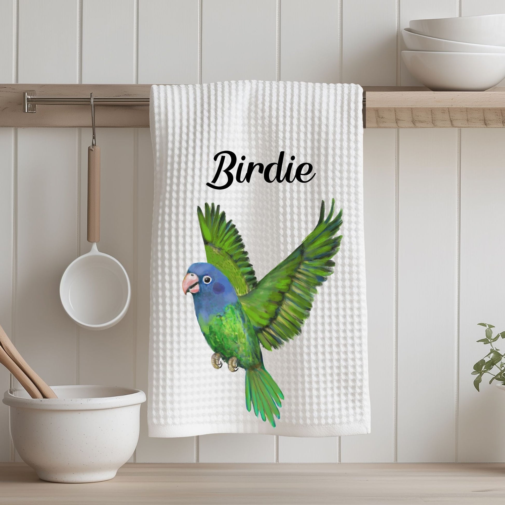 Blue - Headed Parrot Kitchen Towel - MerikaArt